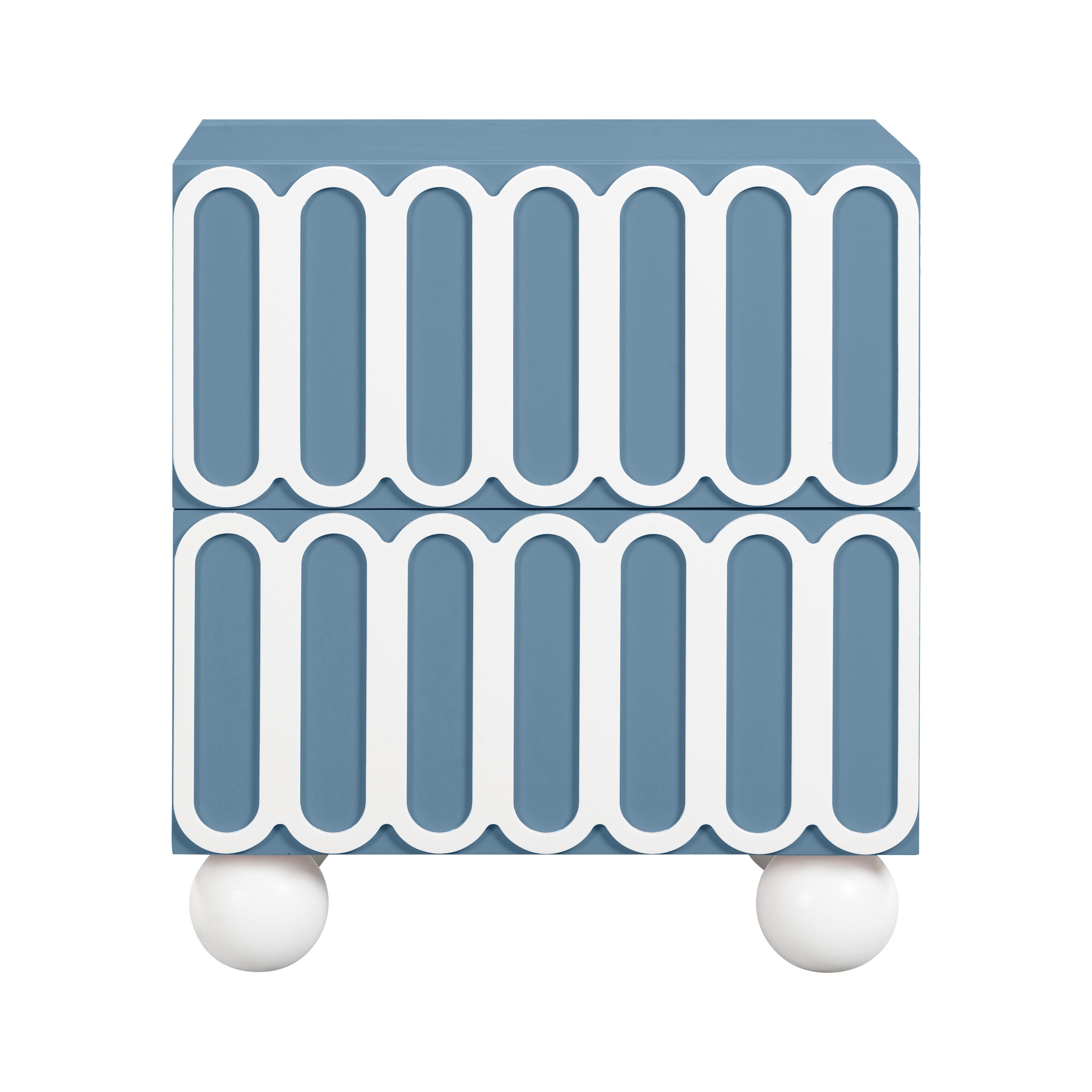 Tori Motif Blue Nightstand