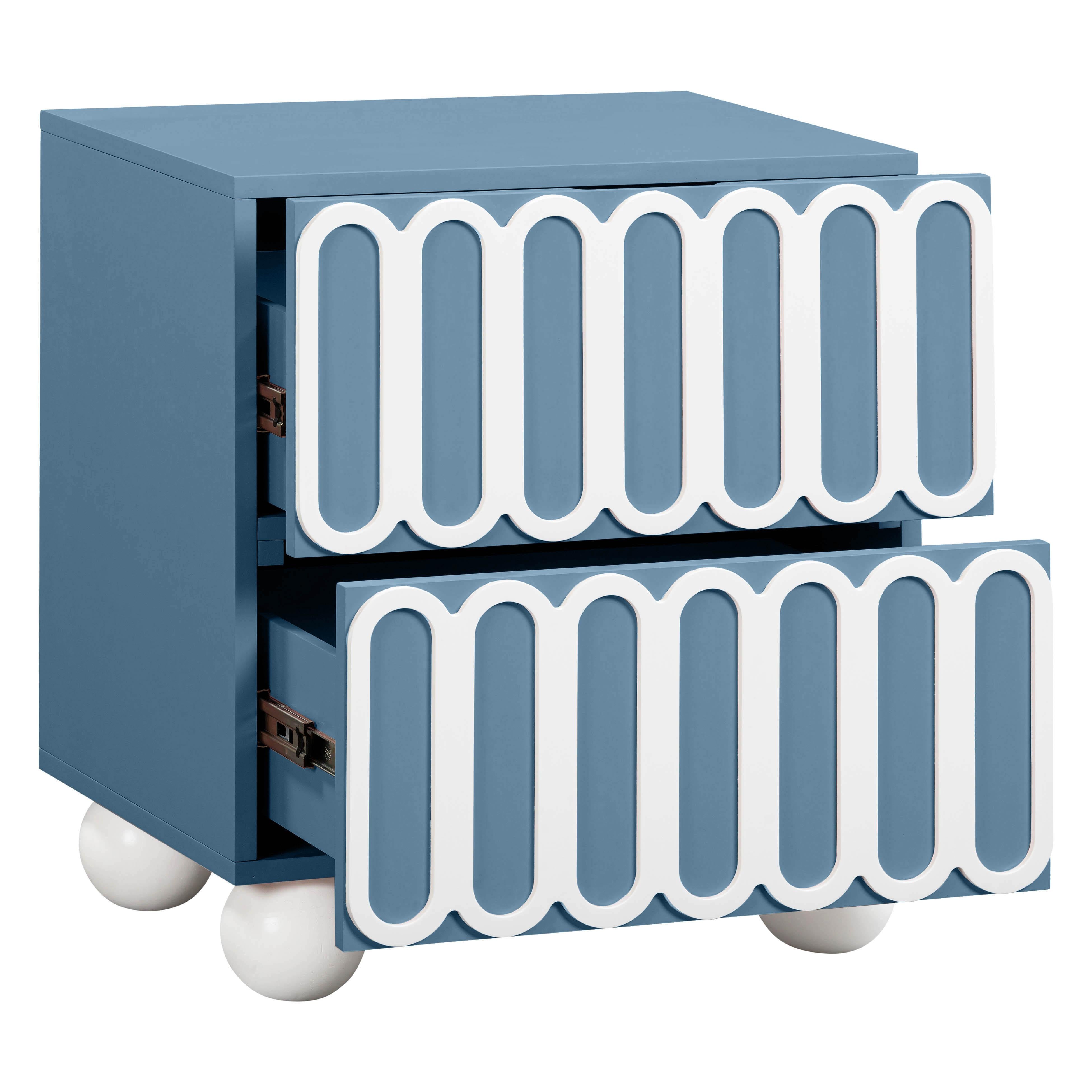 Tori Motif Blue Nightstand