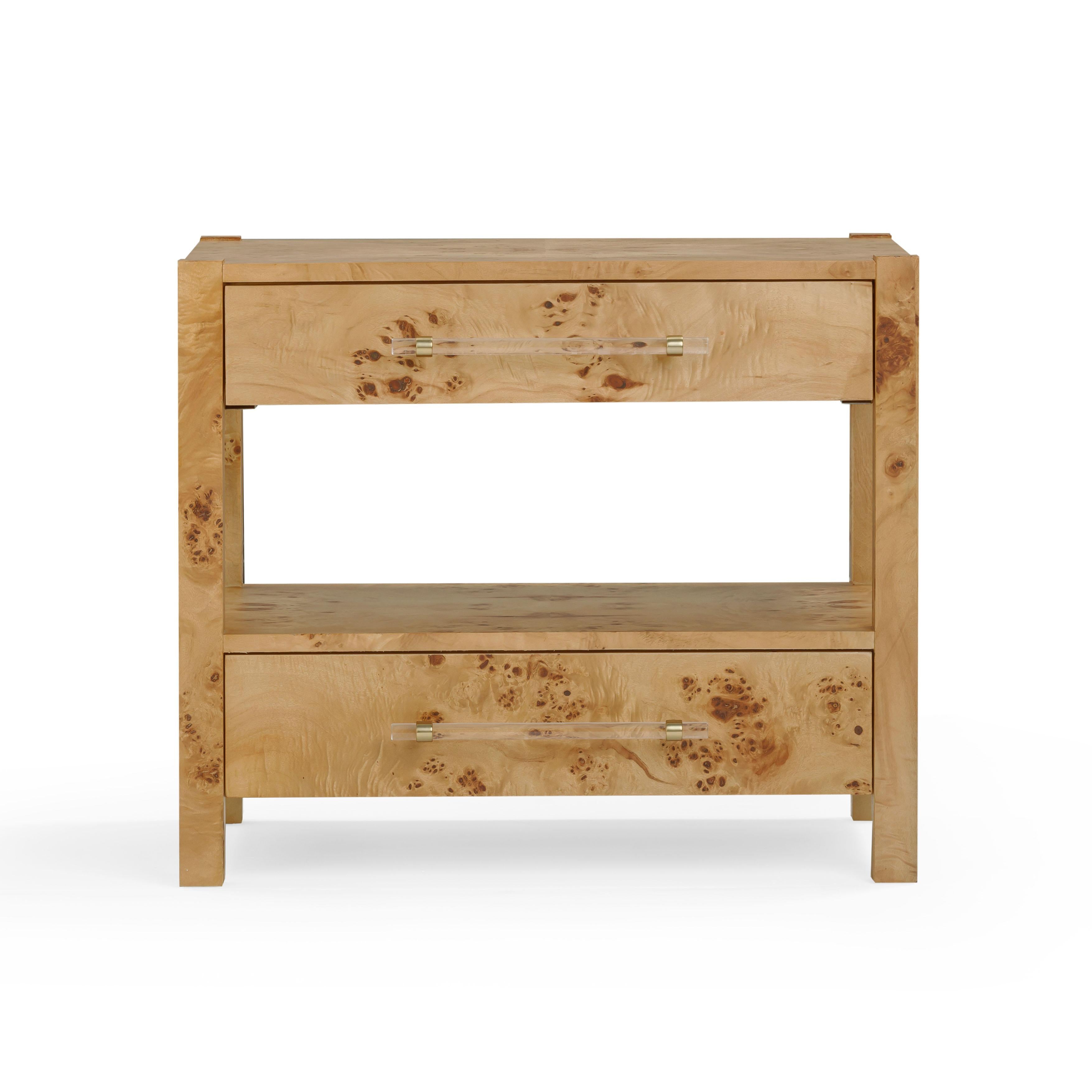 Brandyss Honey Burl Nightstand