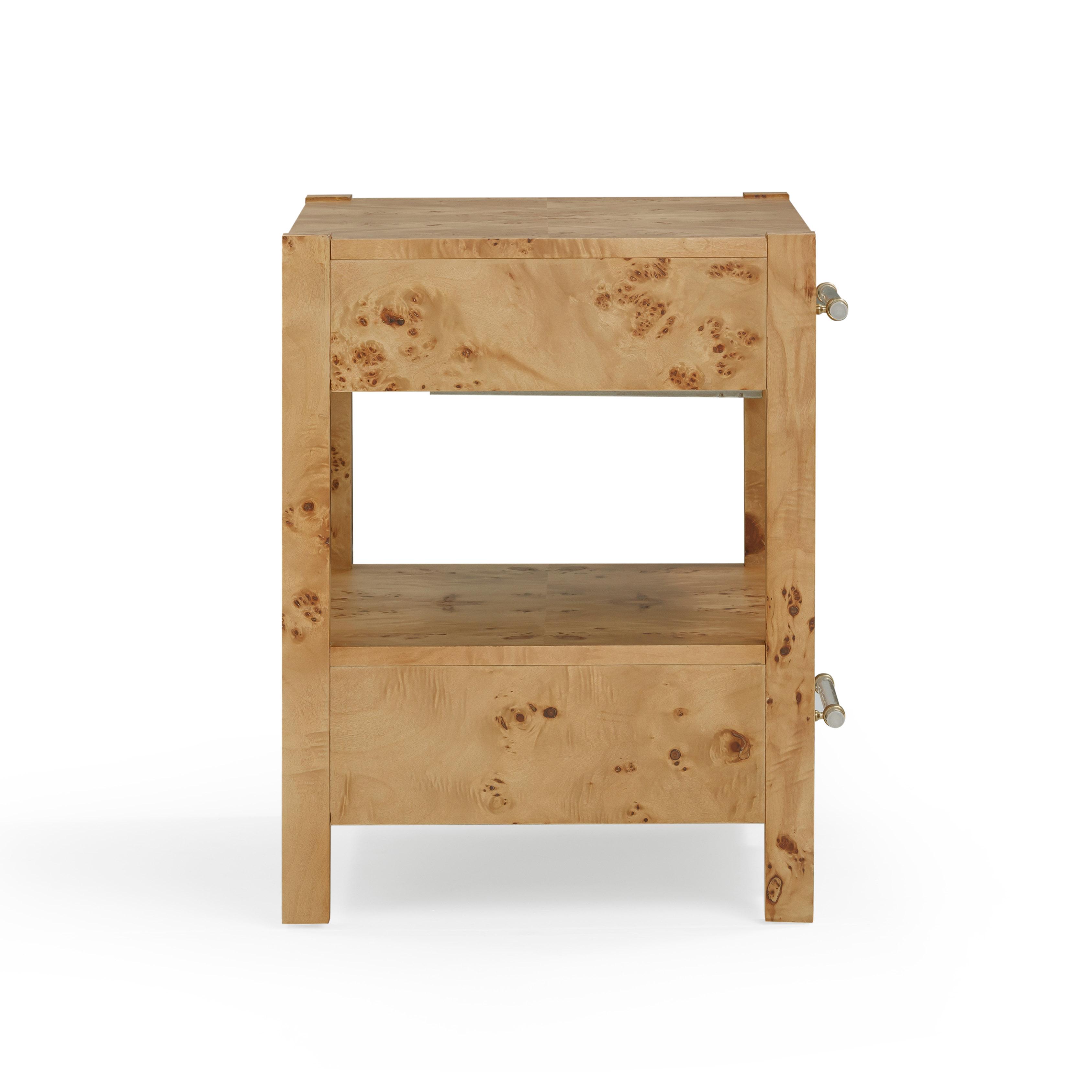 Brandyss Honey Burl Nightstand
