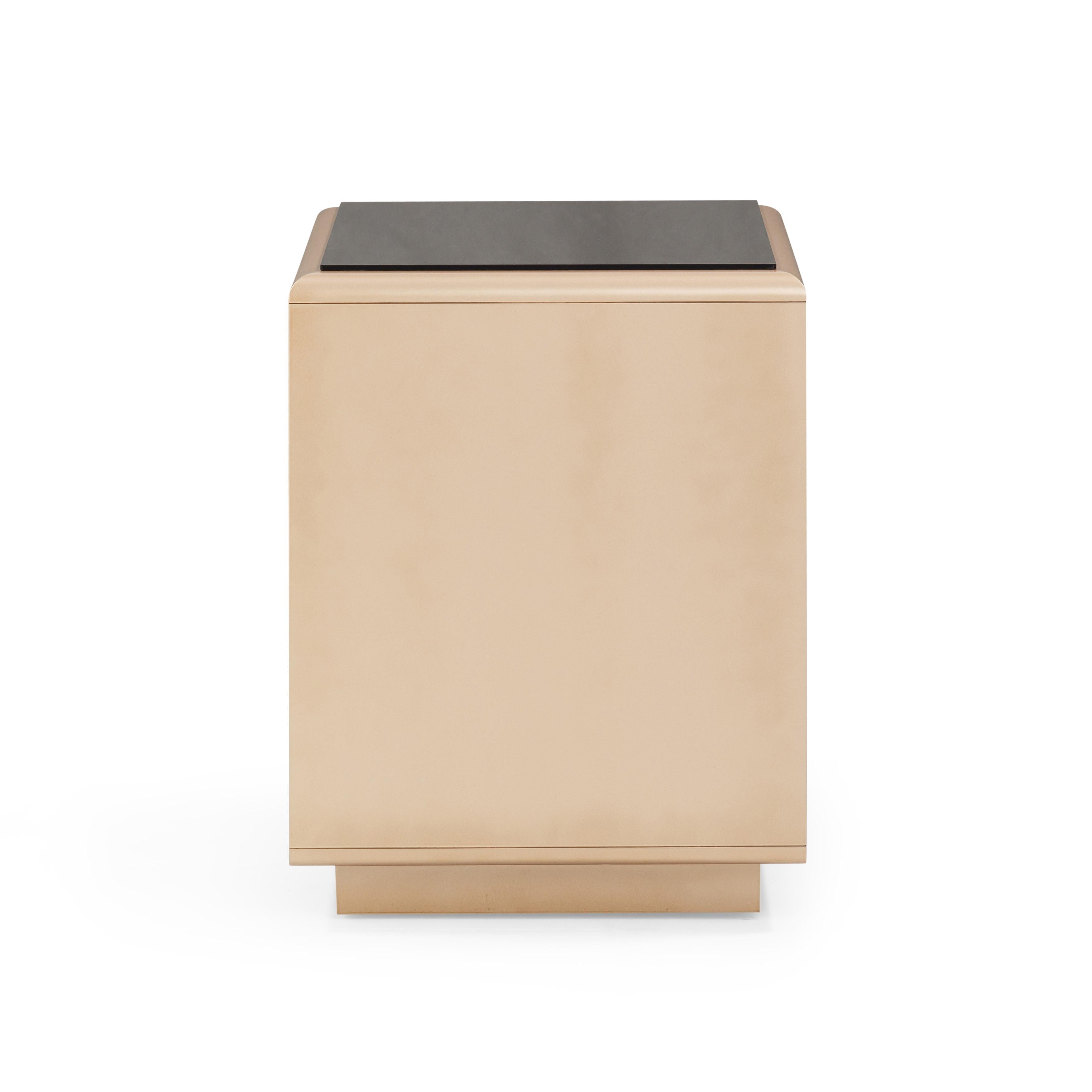 Martha Taupe Mirrored Nightstand