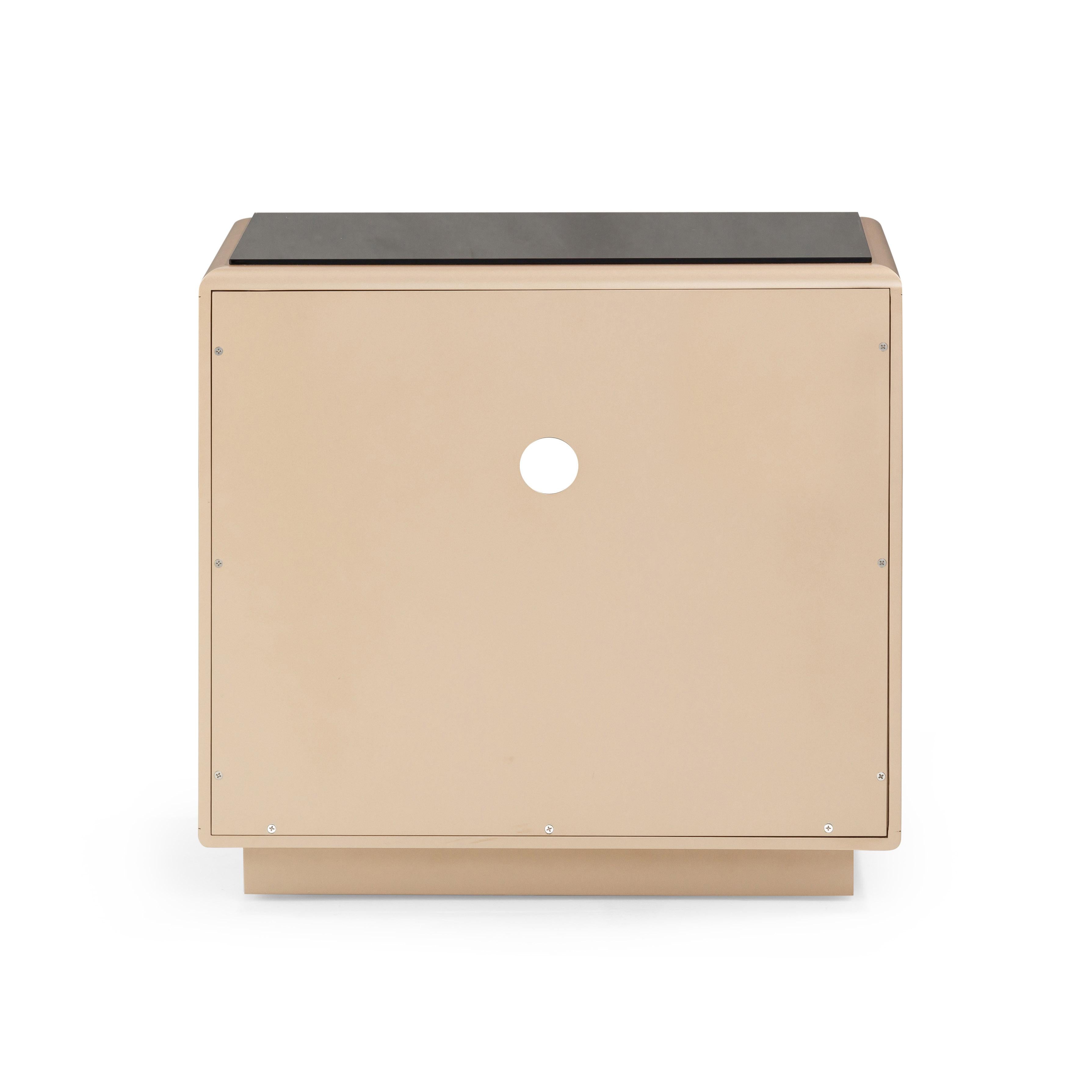 Martha Taupe Mirrored Nightstand
