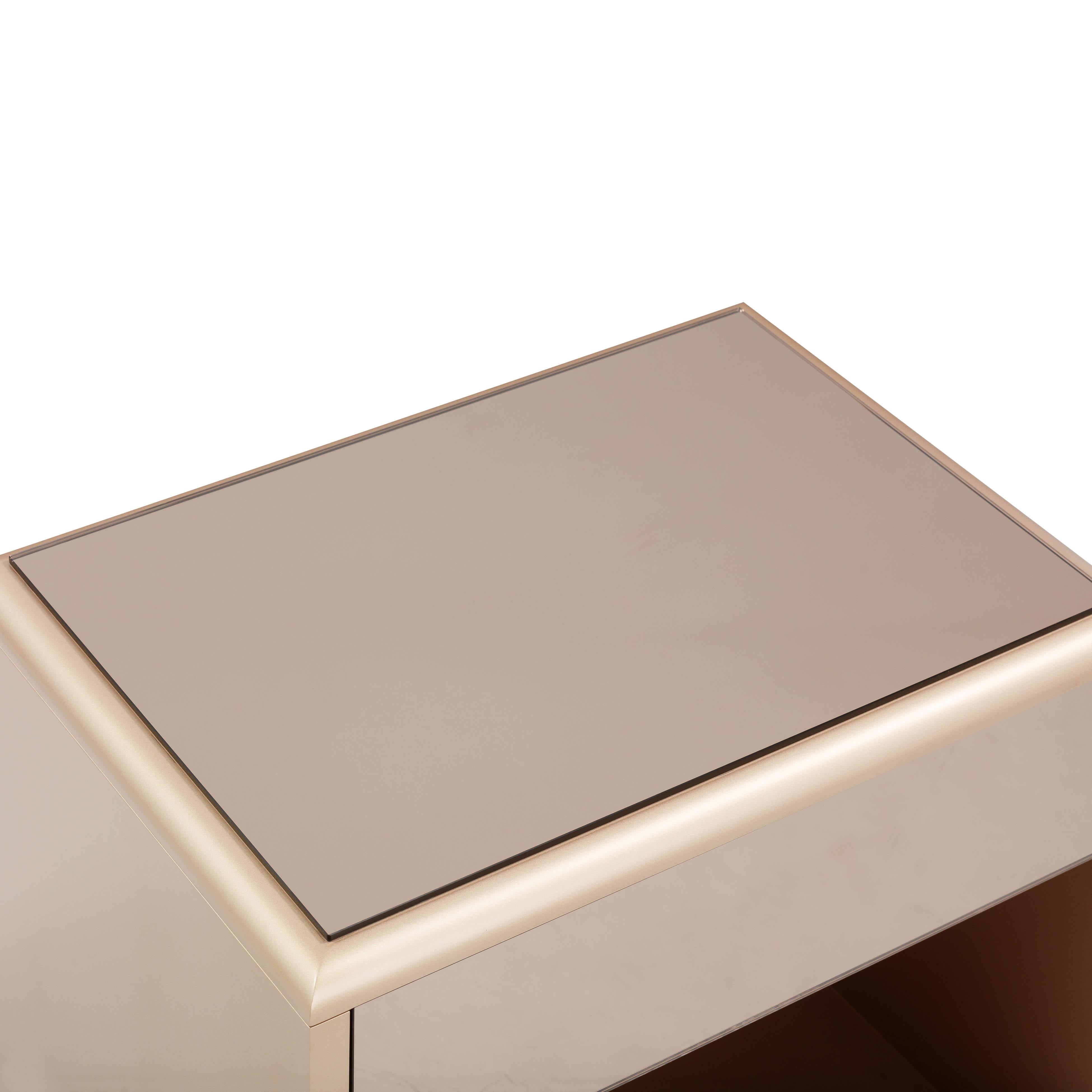 Martha Taupe Mirrored Nightstand