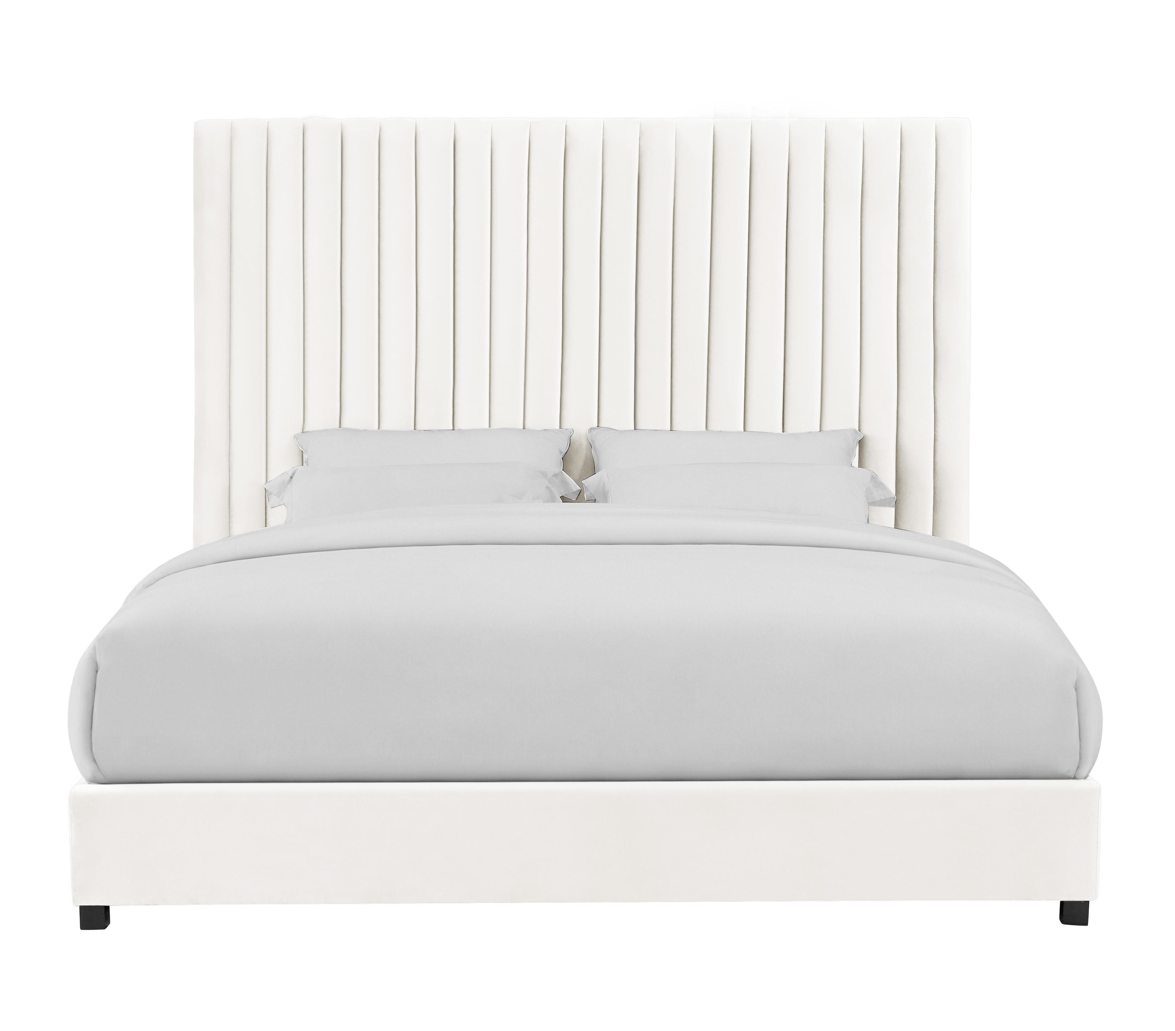 Arabelle White Velvet Bed in UK King