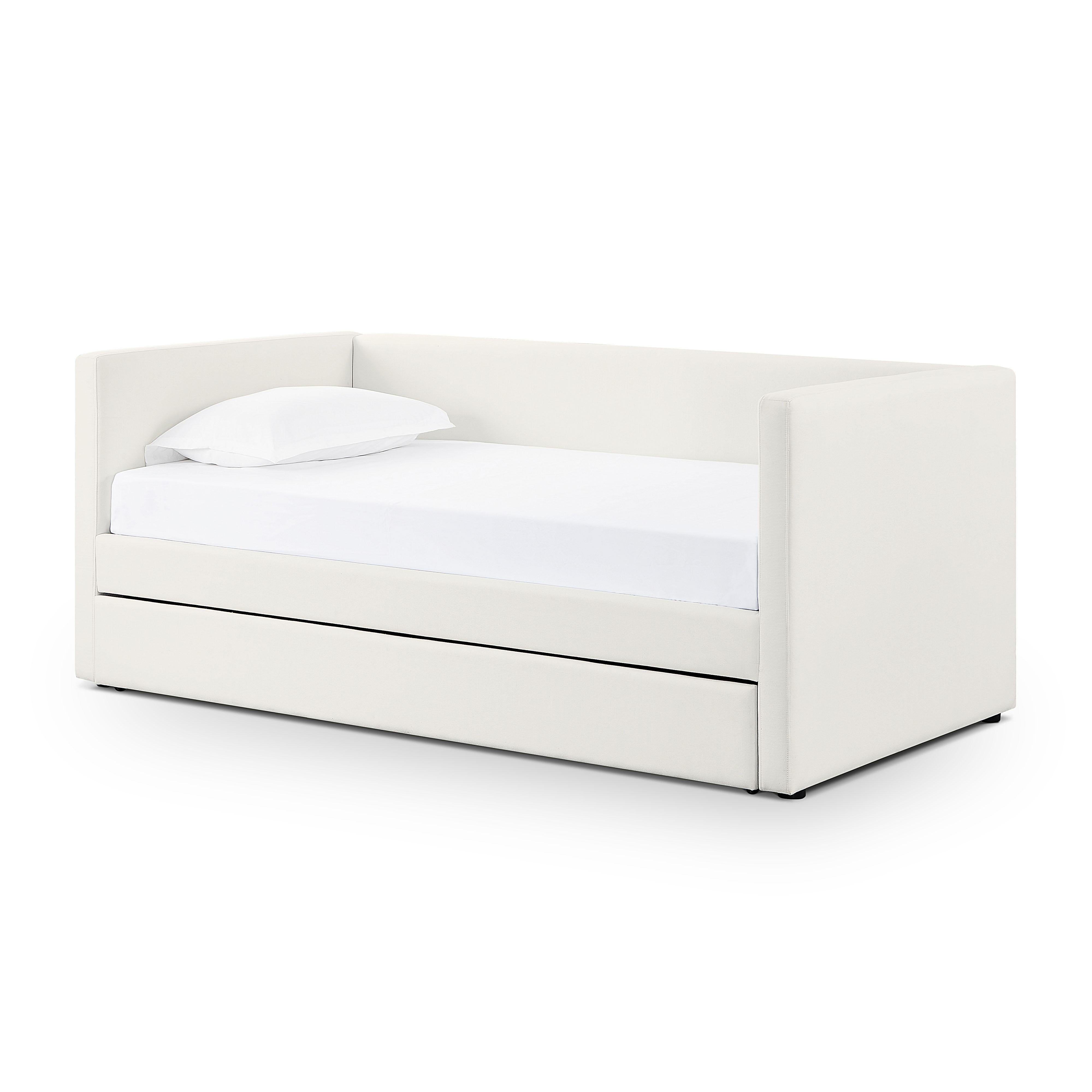 Alice Cream Linen Twin Trundle Bed