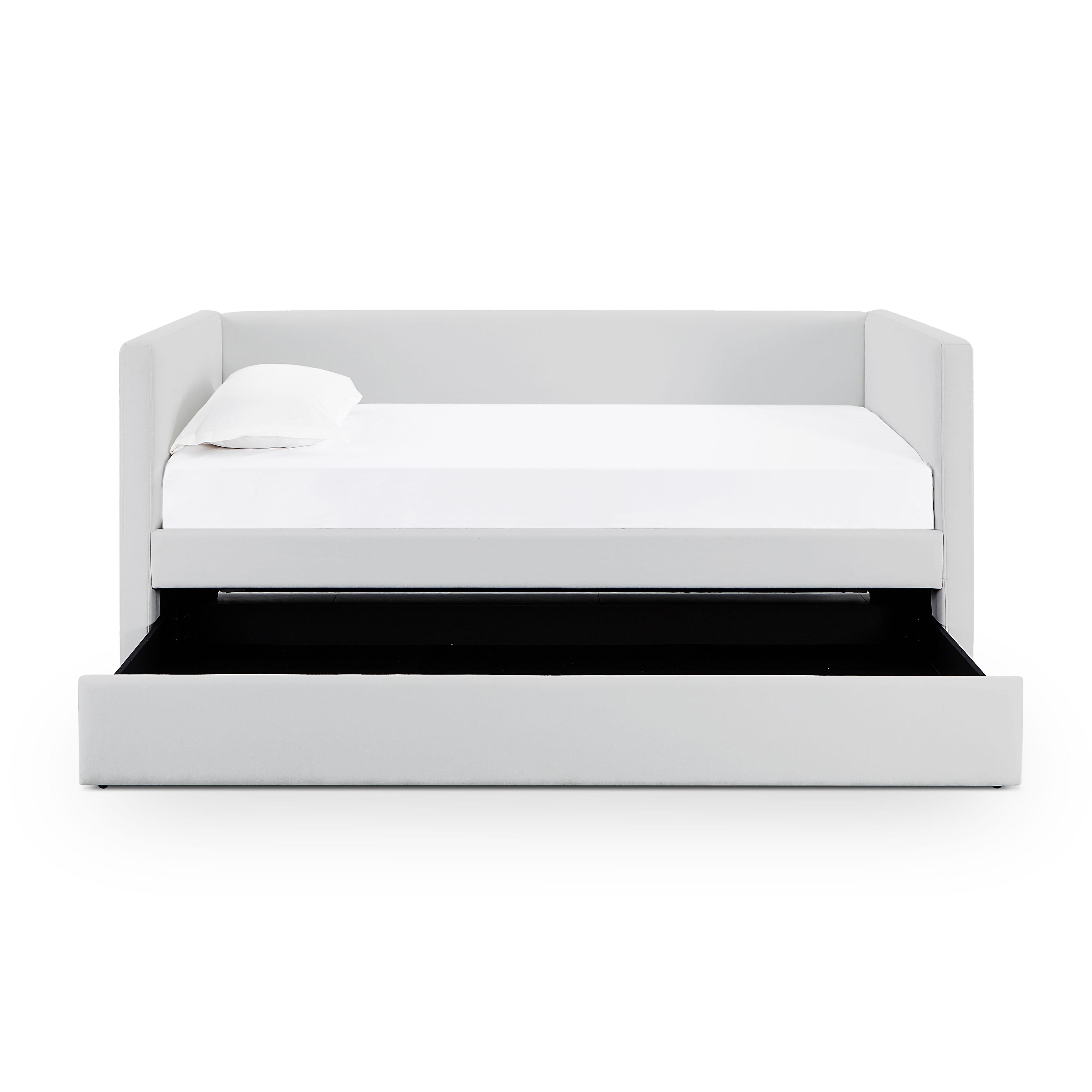 Alice Light Grey Linen Twin Trundle Bed