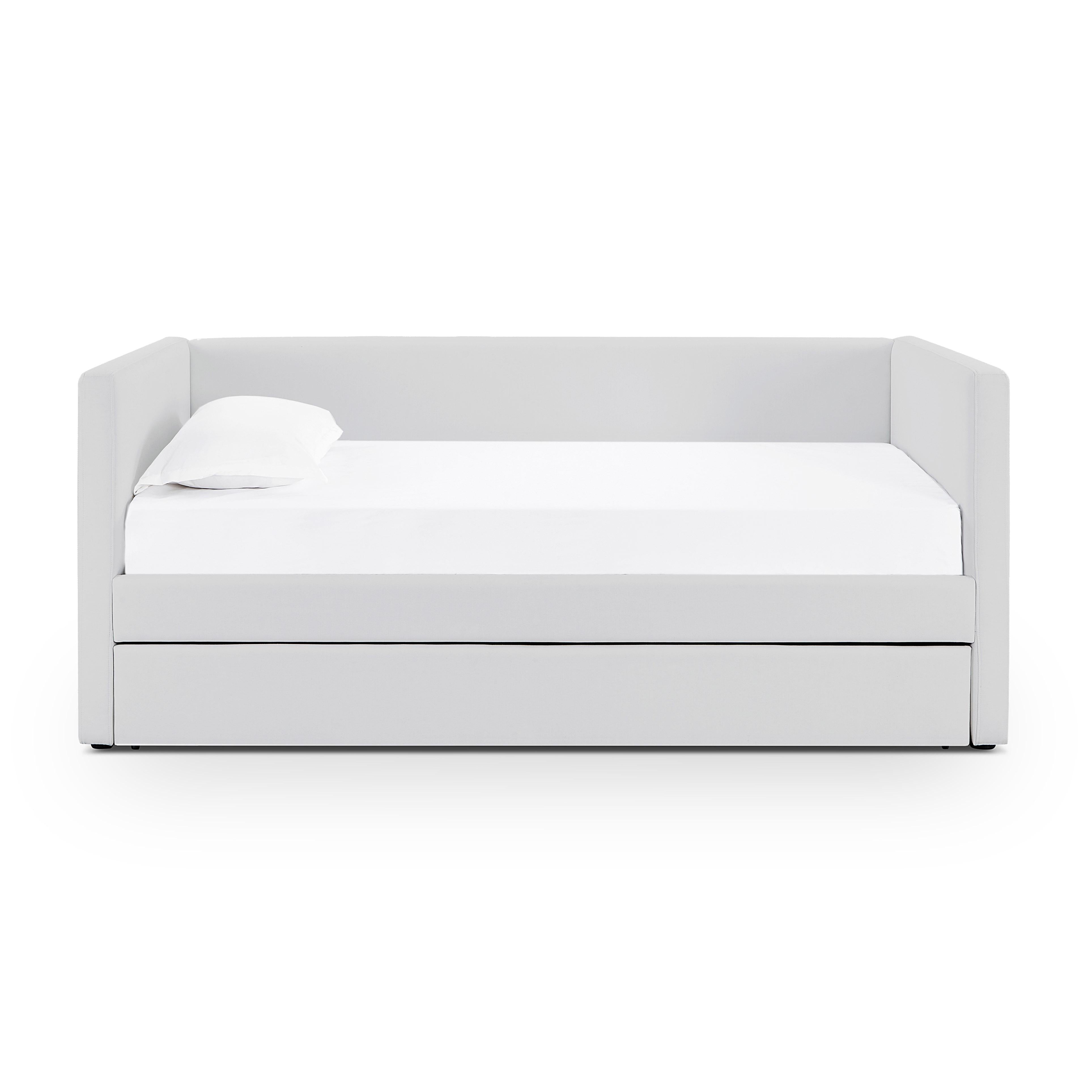 Alice Light Grey Linen Twin Trundle Bed