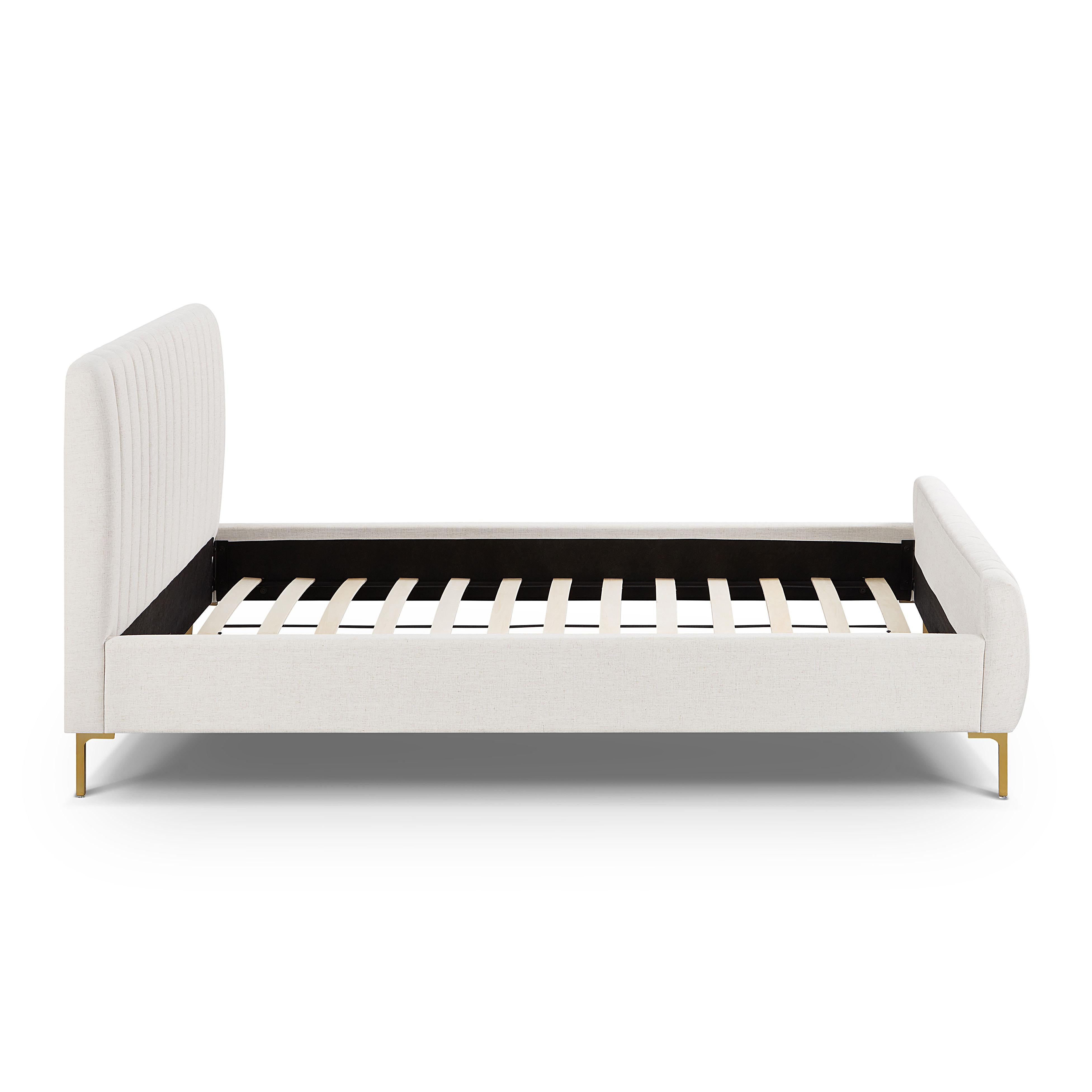 Angela Natural Upcycled Linen Queen Bed