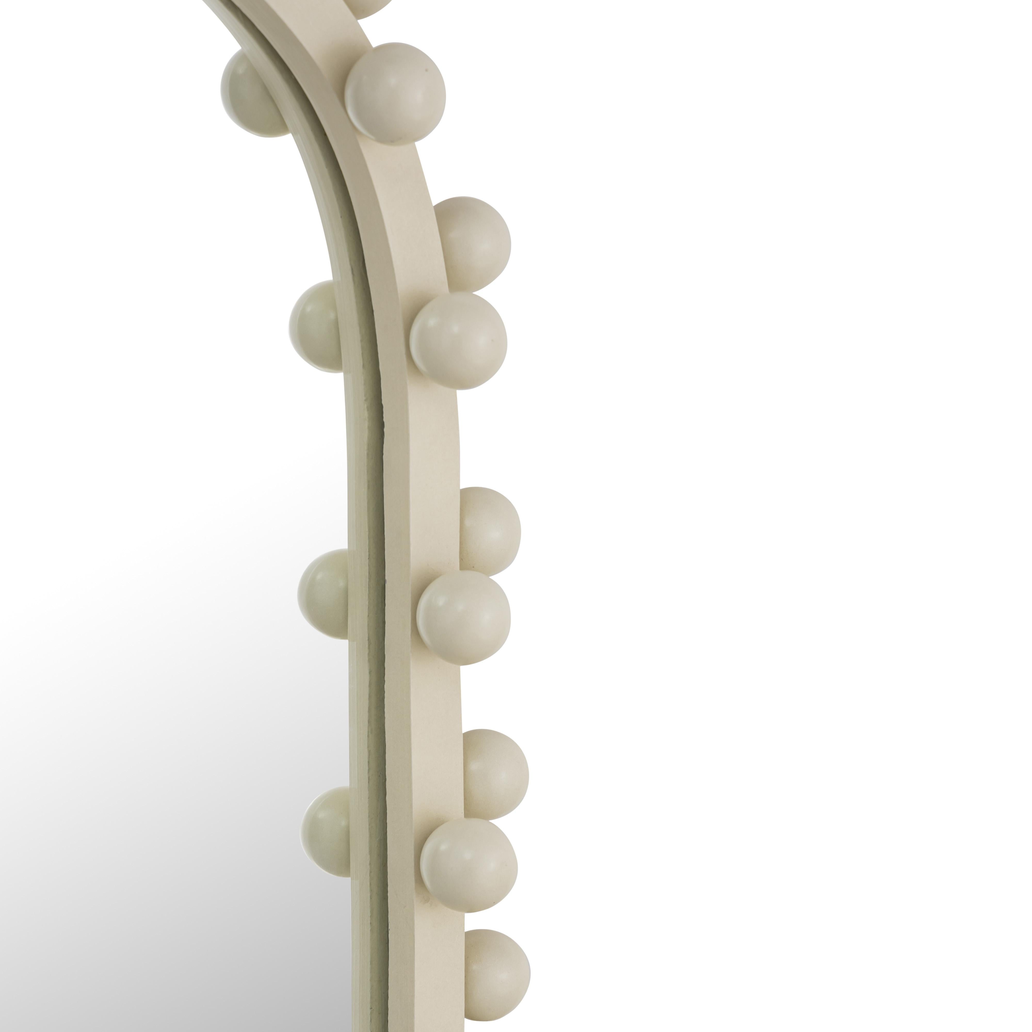 Bubbles Ivory Oval Wall Mirror - UK