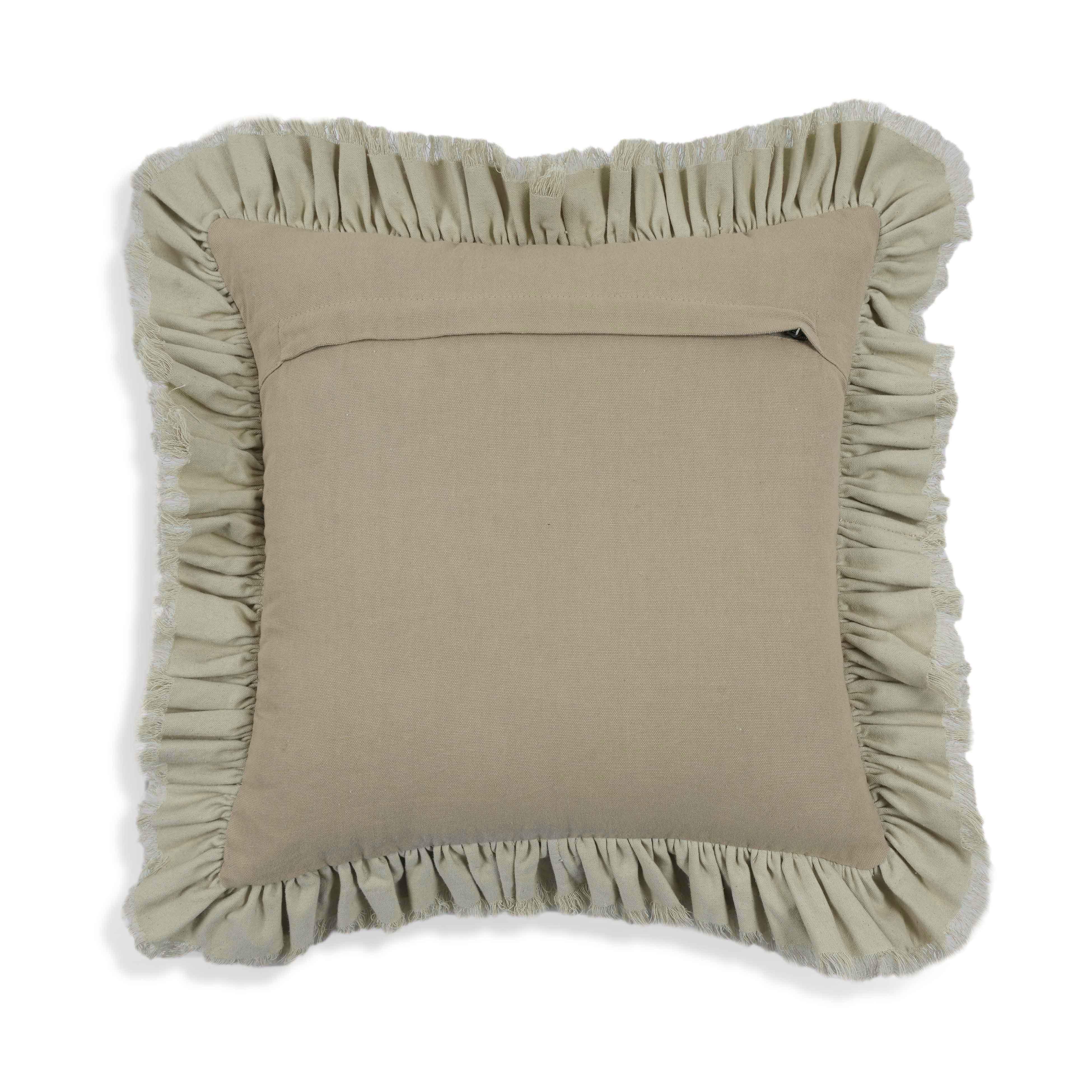 Alessia Distressed Beige Velvet Pillow