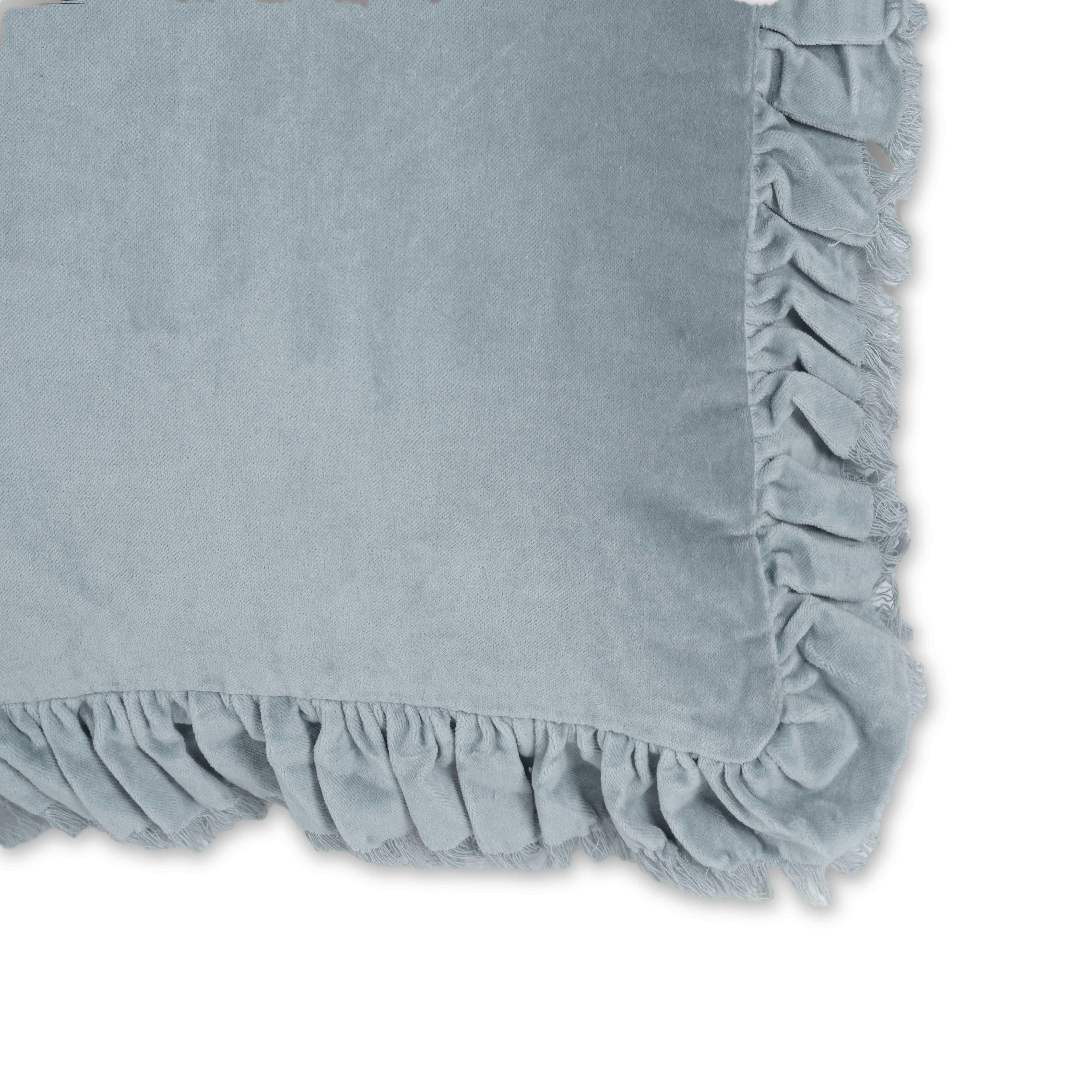 Alessia Distressed Blue Velvet Pillow