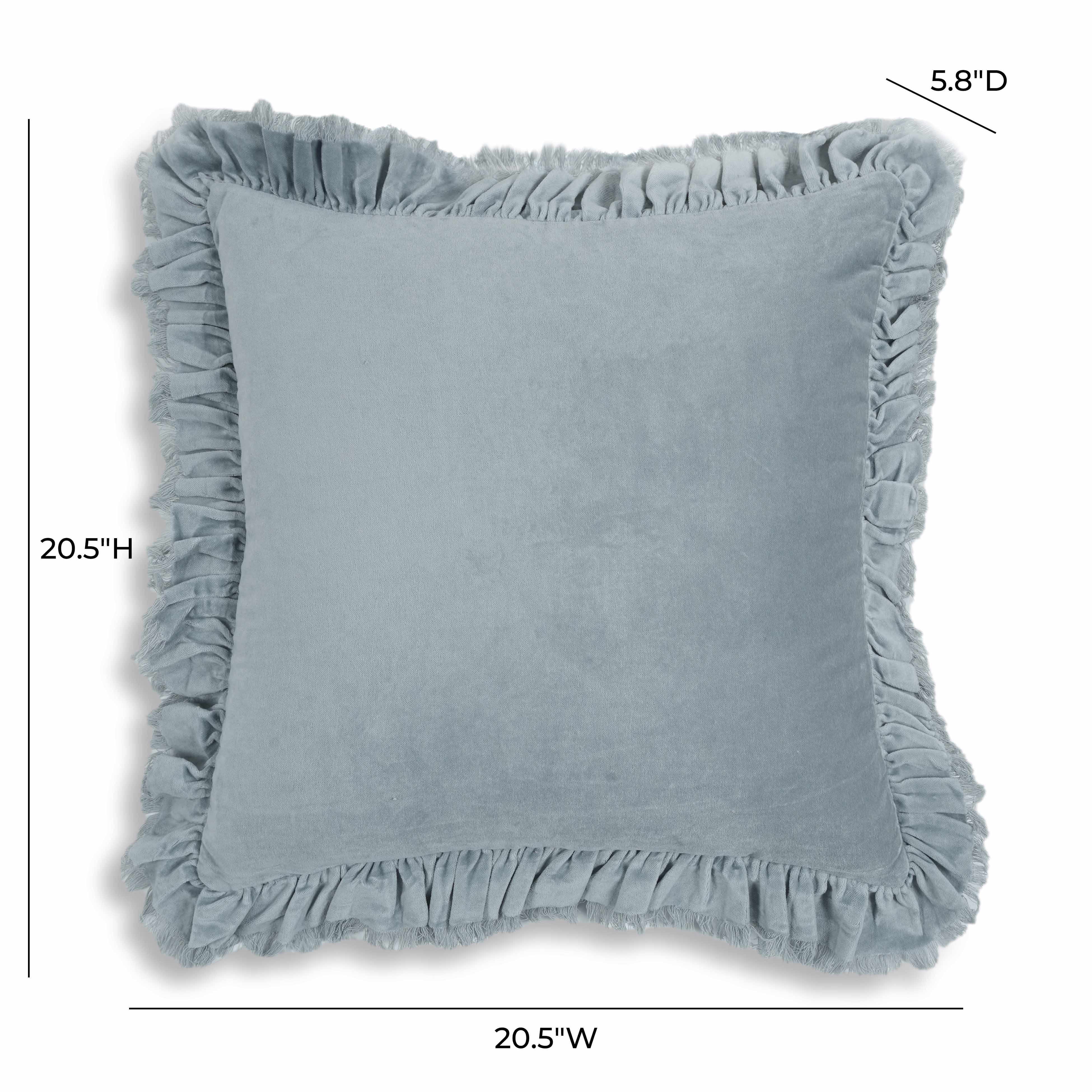 Alessia Distressed Blue Velvet Pillow
