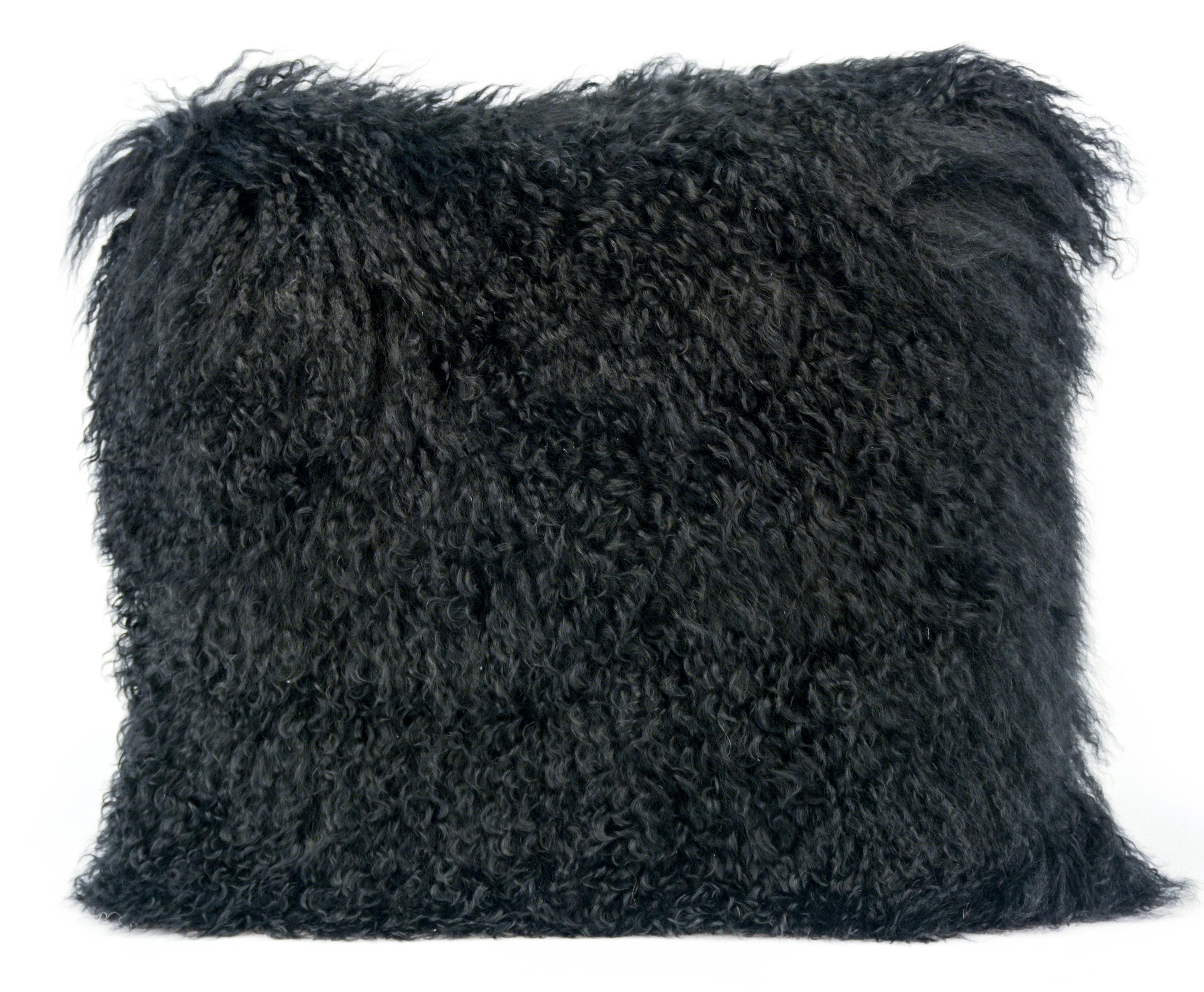 Tibetan Sheep Black Large Pillow