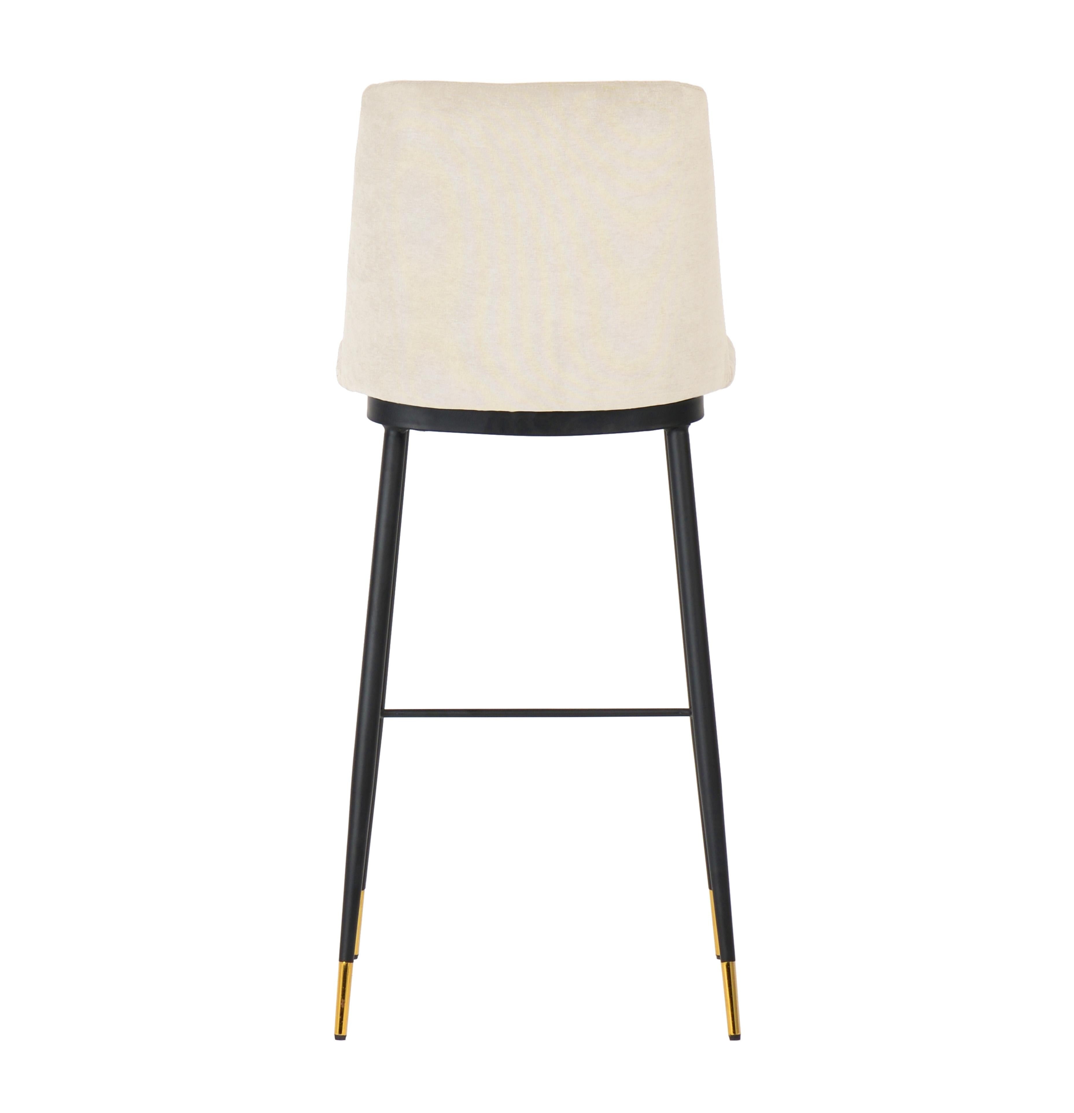 Evora Cream Velvet Counter Stool (Set of 2)