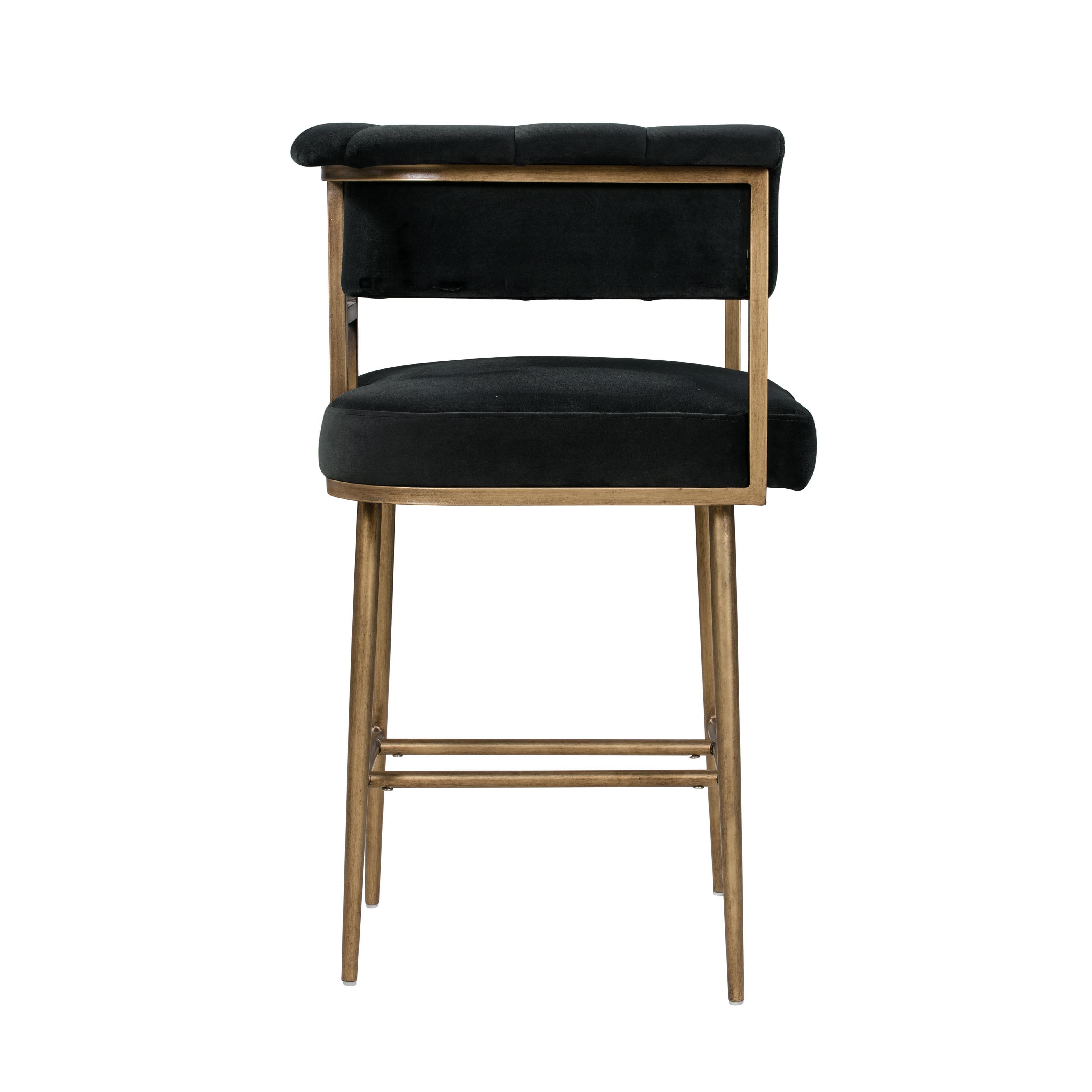 Astrid Grey Velvet Counter Stool - UK
