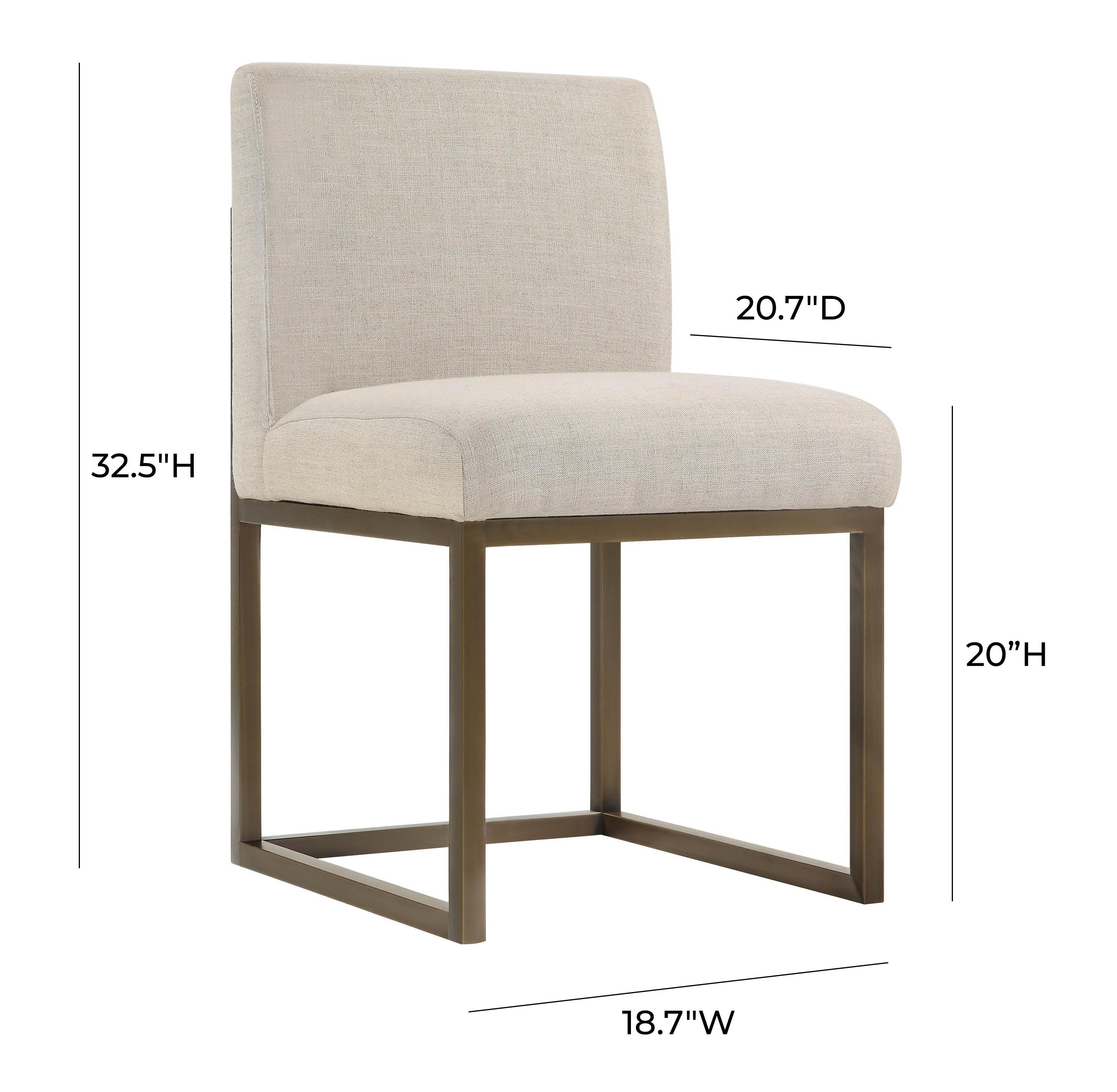 Haute Beige Linen Chair in Brass - UK