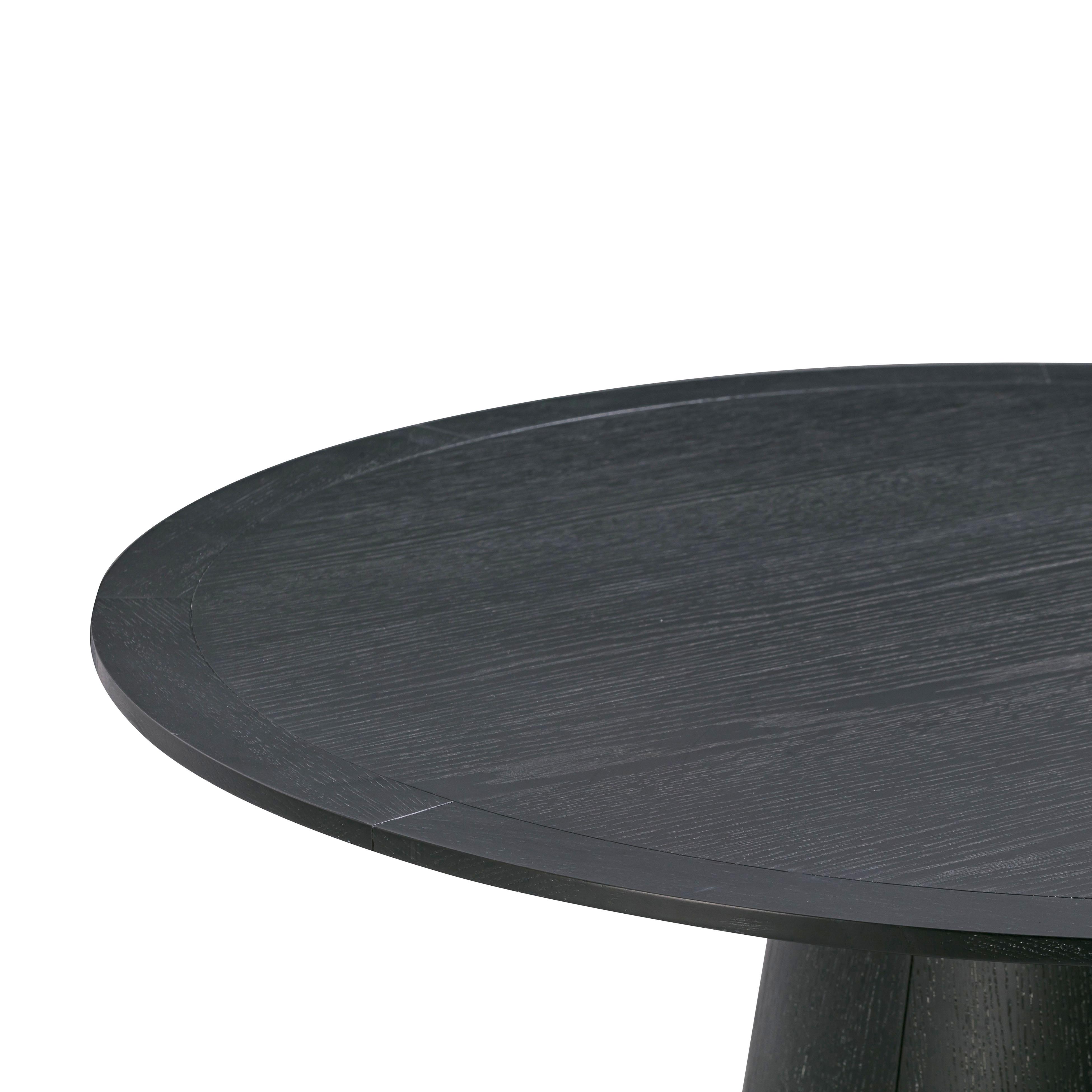 Sahara Black Oak Round Dining Table - UK