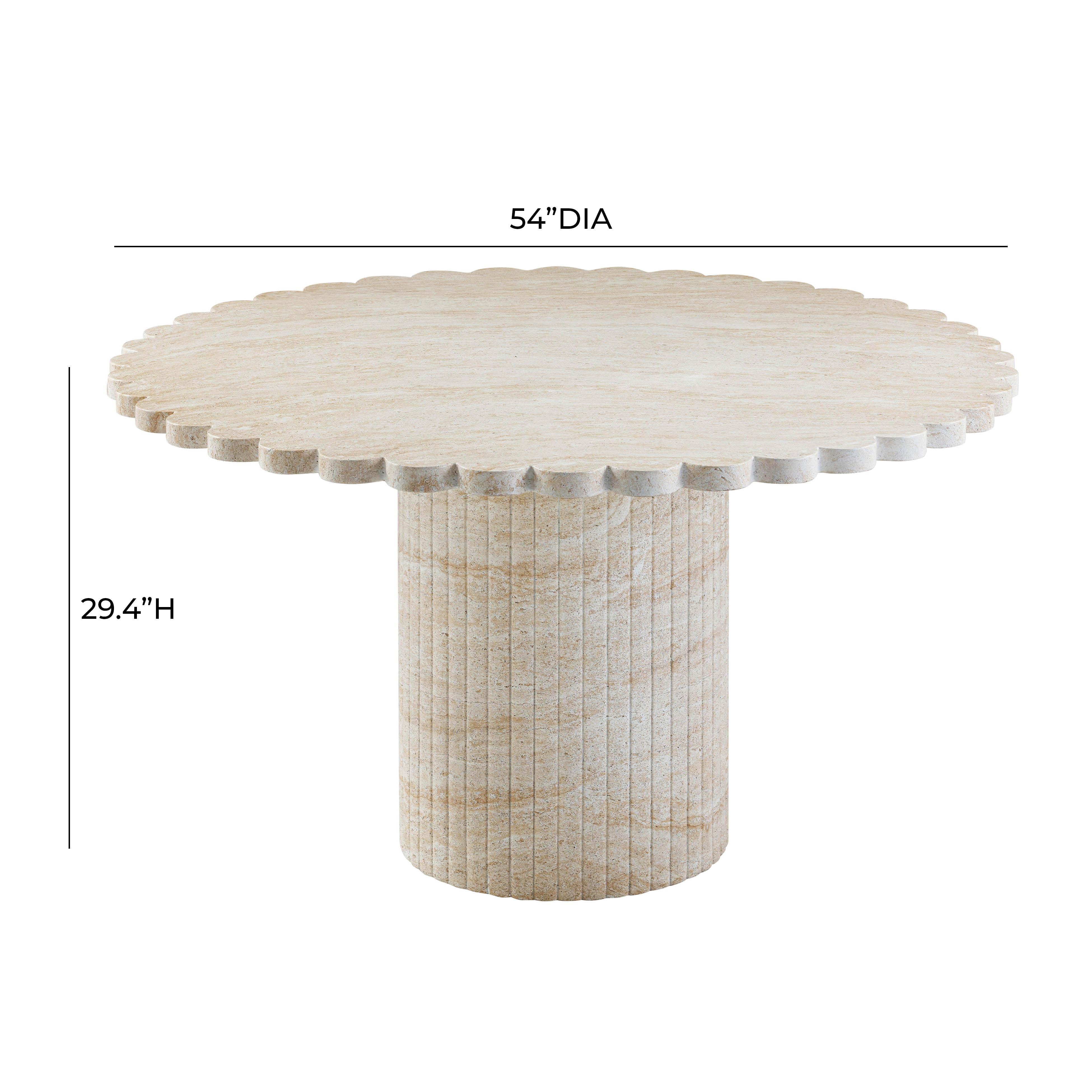 Blossom Washed Travertine Finish Indoor / Outdoor 54" Round Dining Table