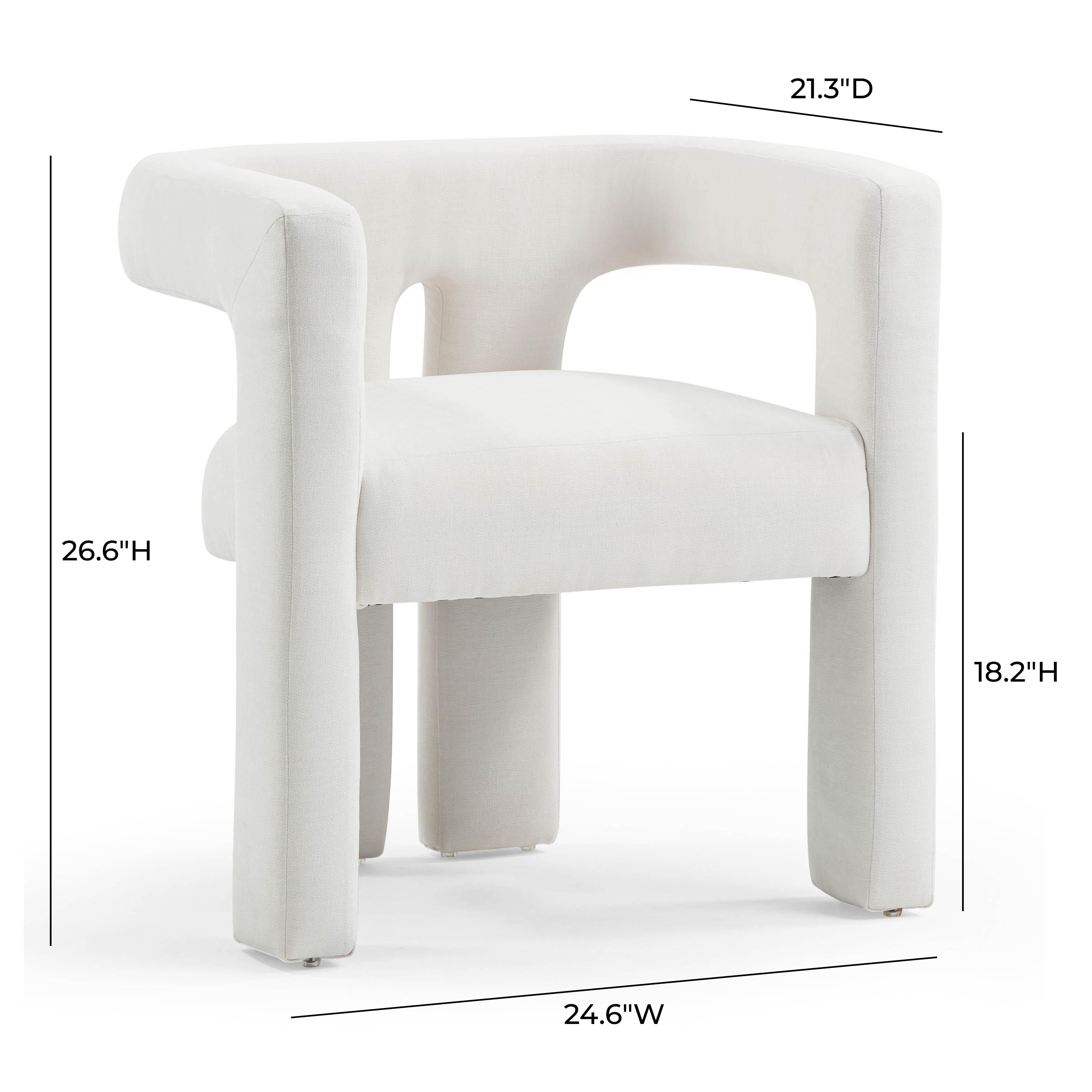Sloane Bone White Recycled Fabric Chair