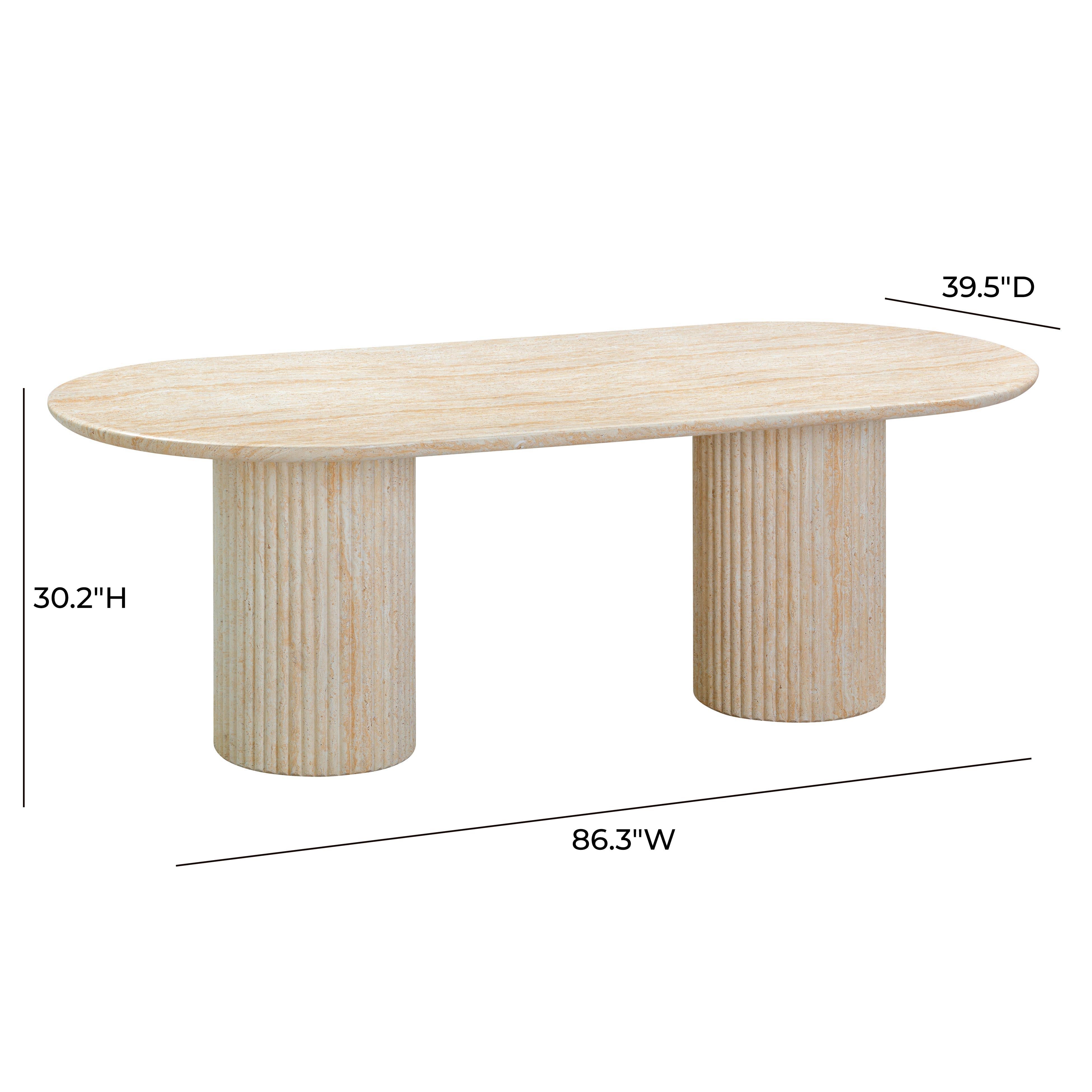 Brut Travertine Pattern Indoor/Outdoor Dining Table