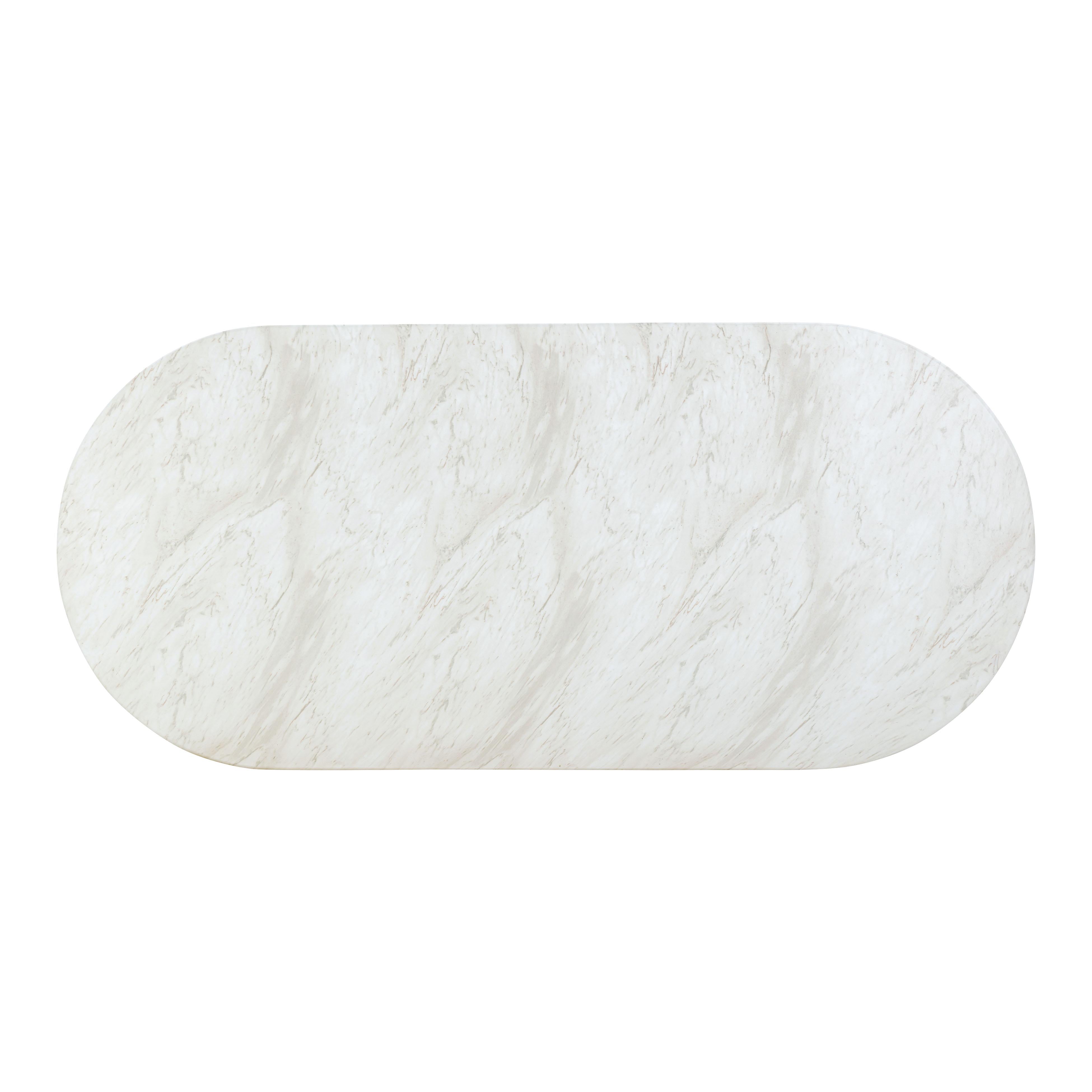 Brut White Marble Pattern Indoor/Outdoor Dining Table