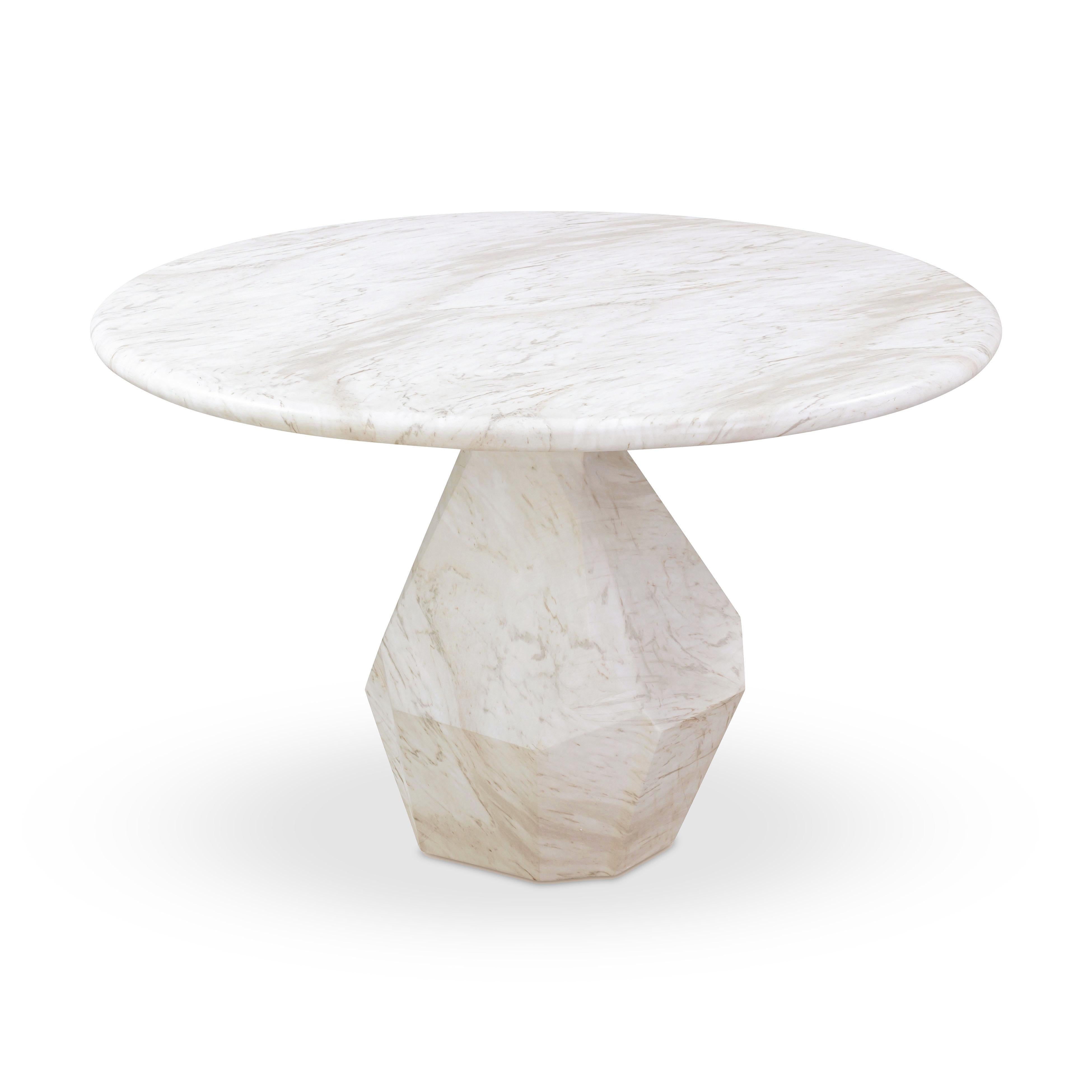 Esme Faux Marble 48" Round Dining Table
