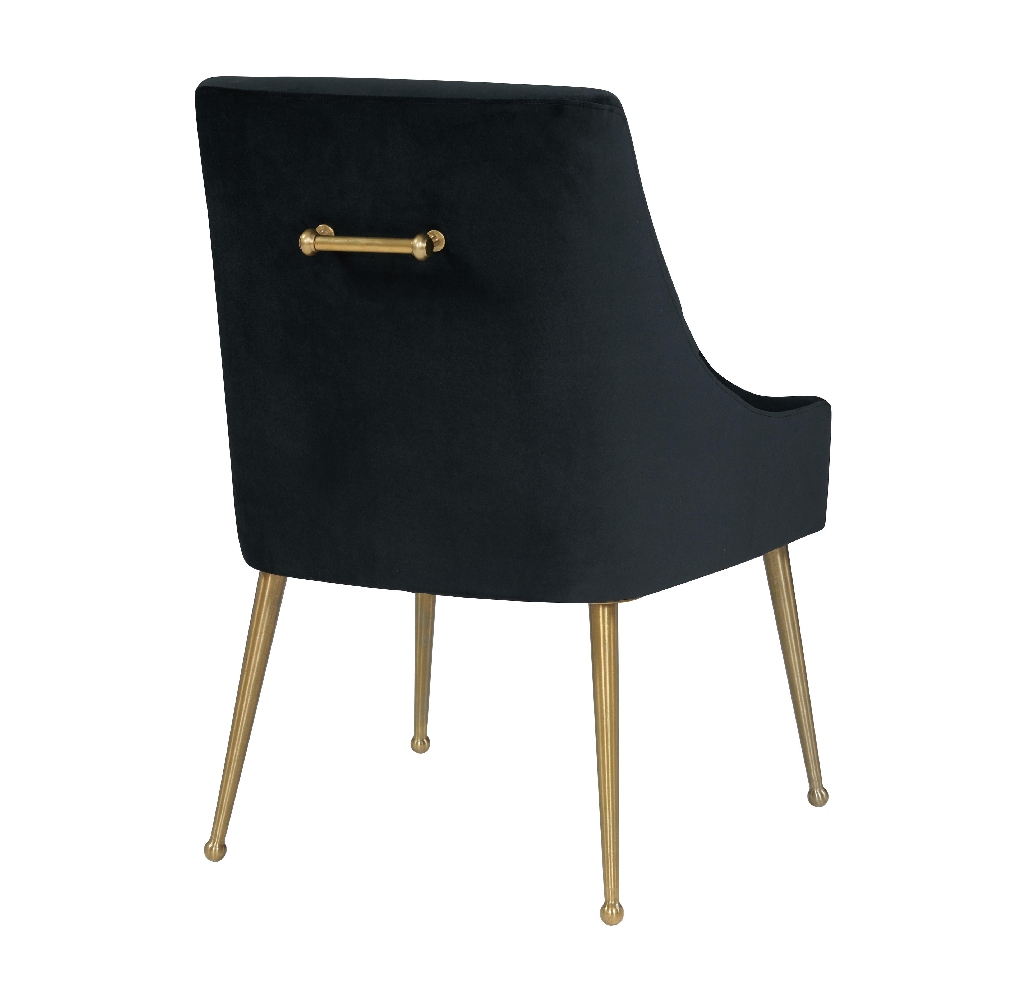 Beatrix Black Velvet Side Chair - UK