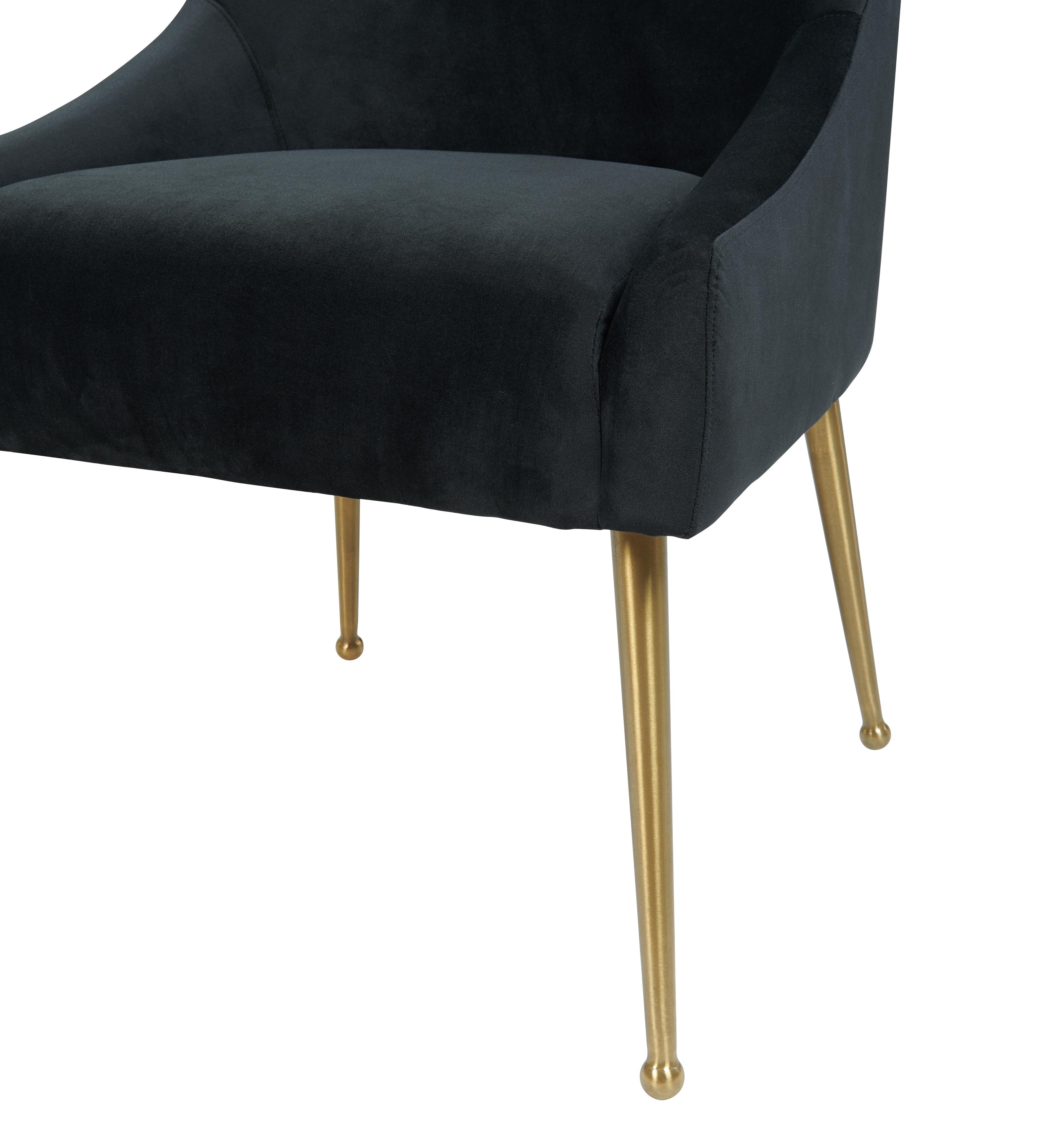 Beatrix Black Velvet Side Chair - UK