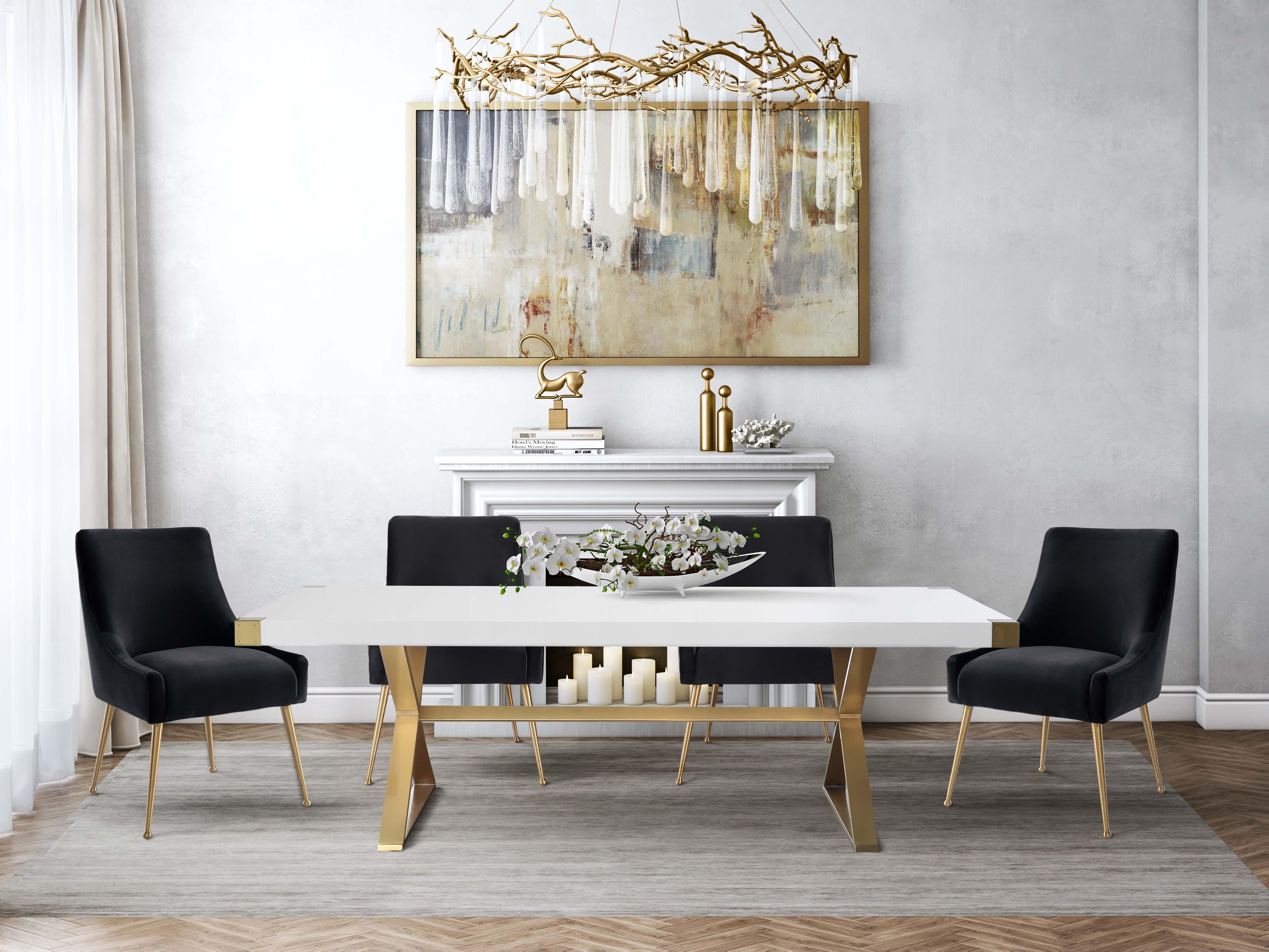 Beatrix Black Velvet Side Chair - UK