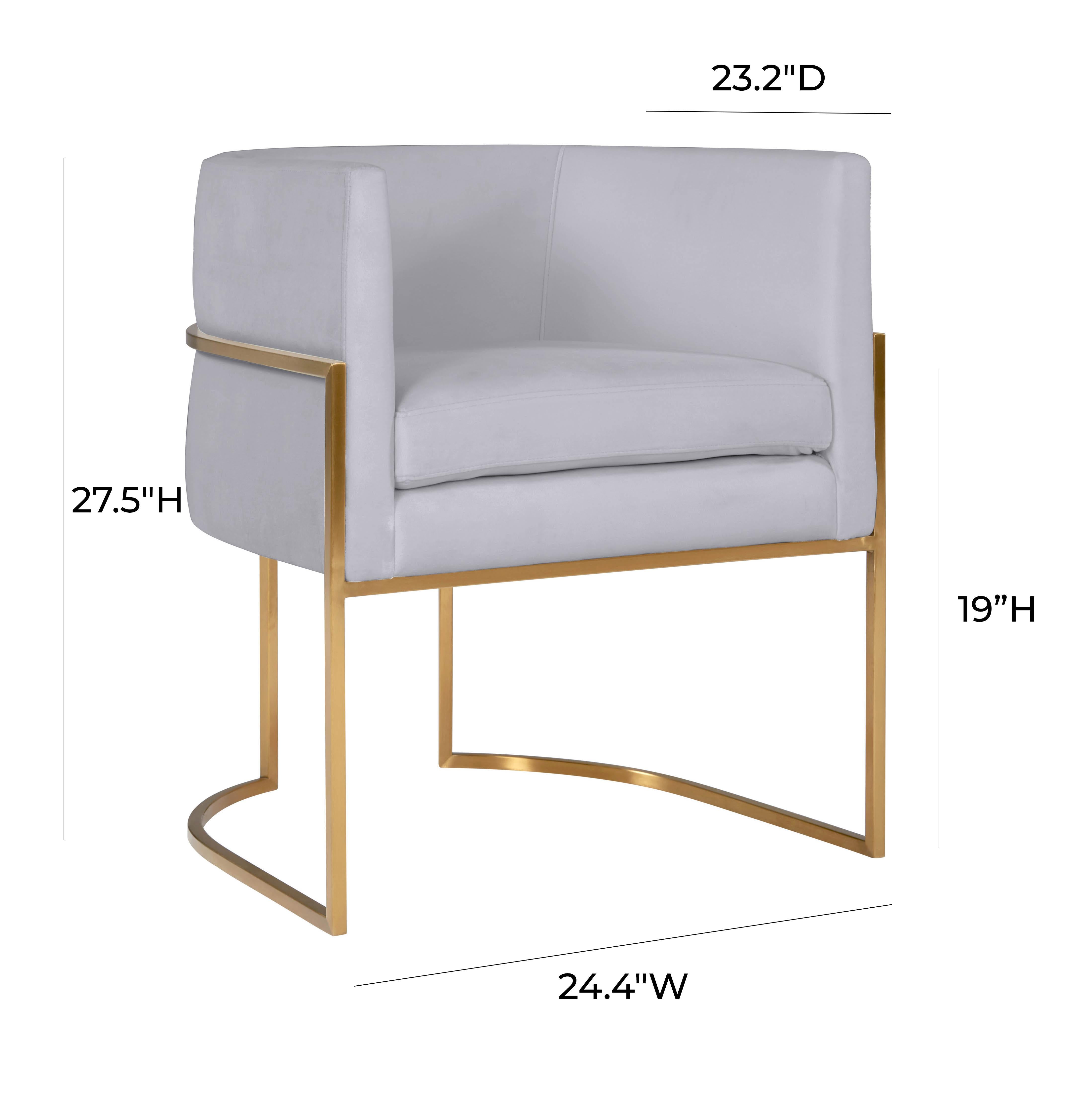 Giselle Grey Velvet Dining Chair with Gold Leg - UK