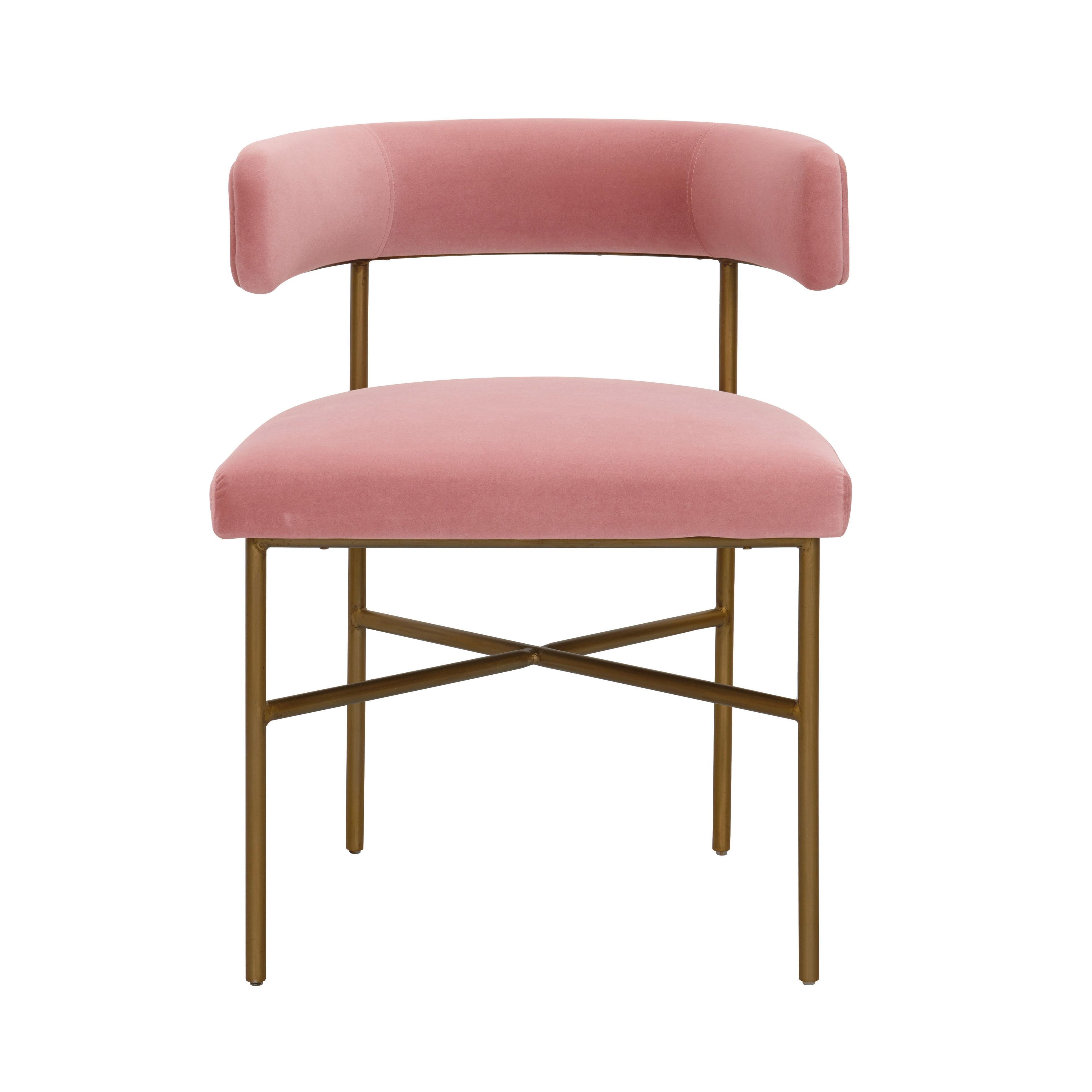 Kim Velvet Chair in Blush