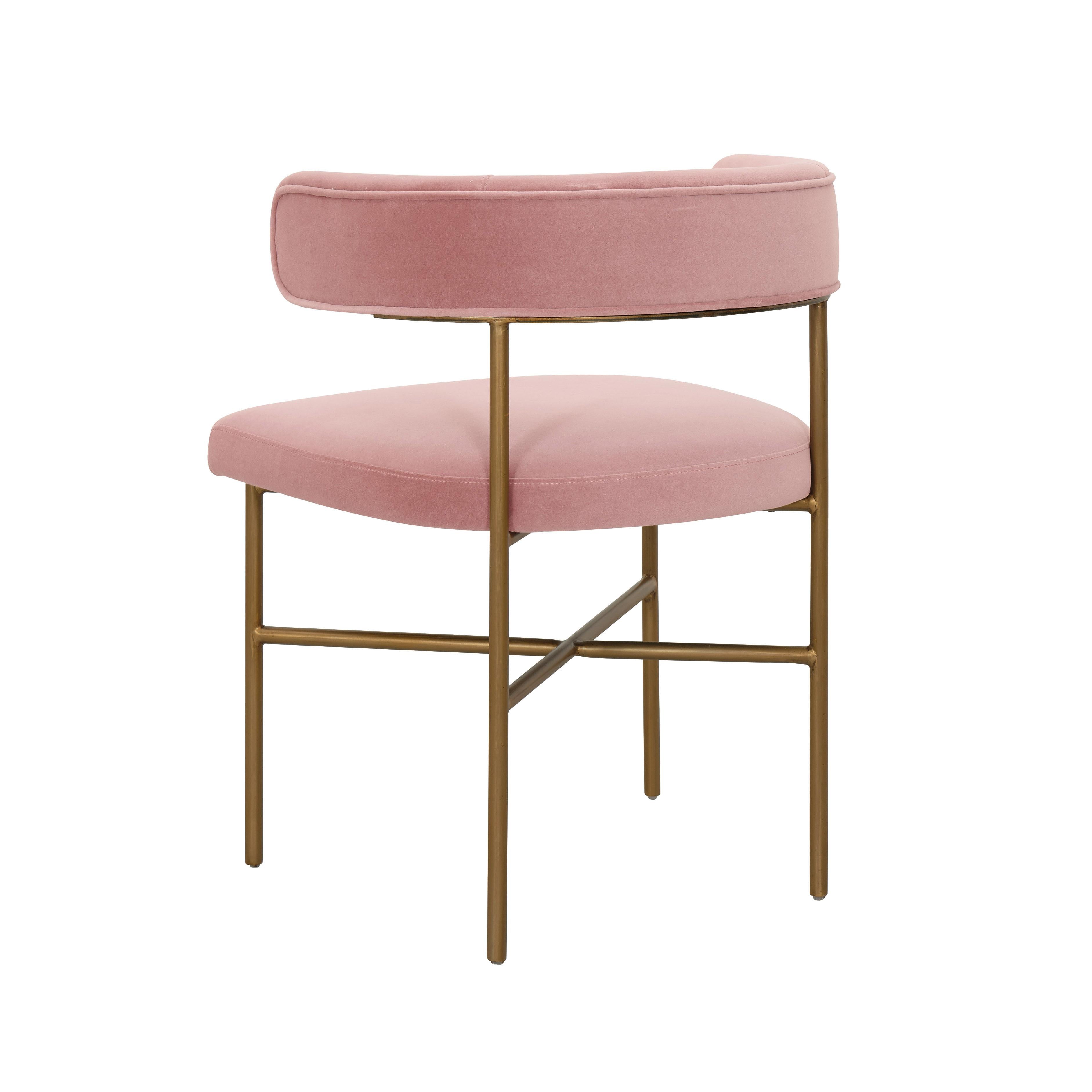 Kim Velvet Chair in Blush