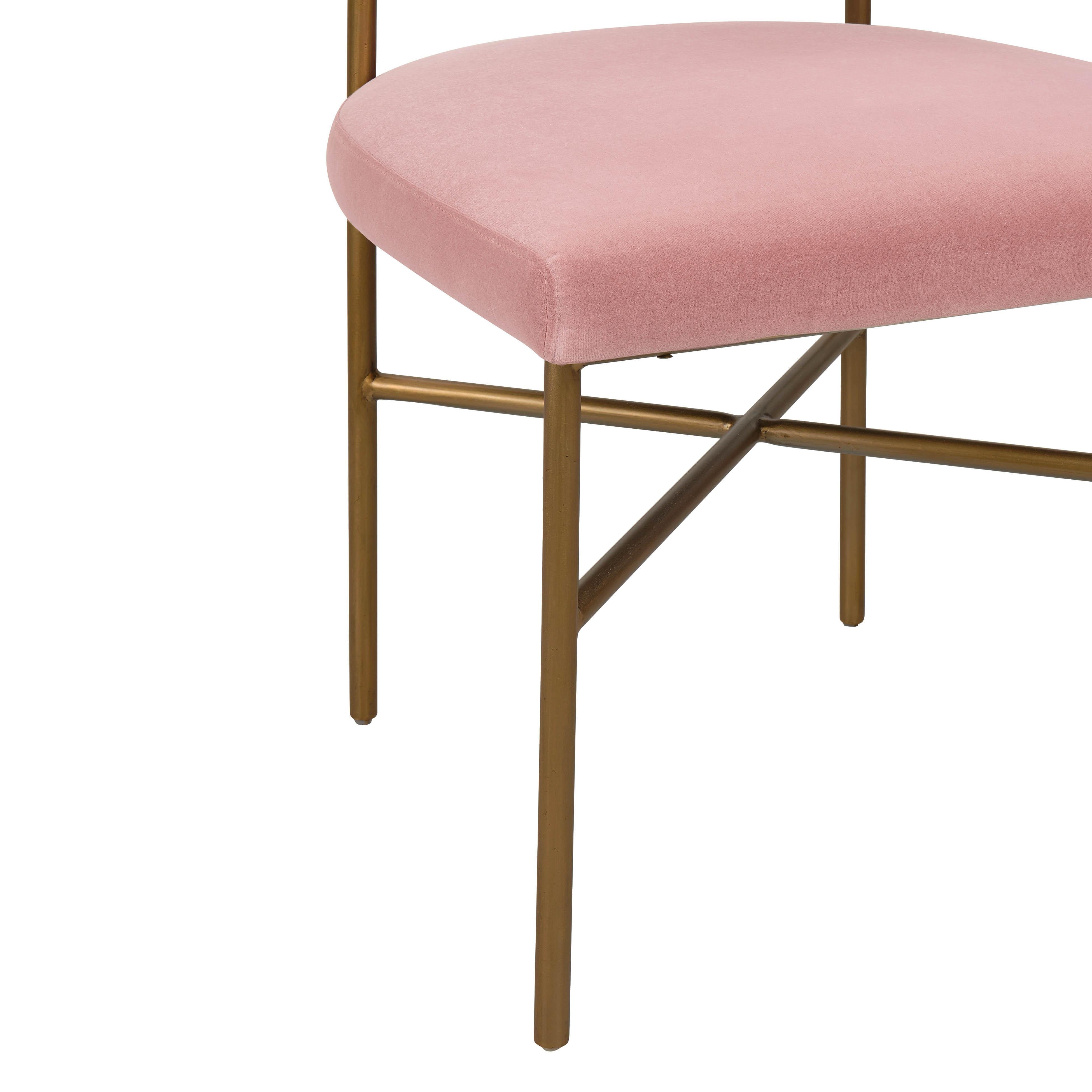 Kim Velvet Chair in Blush