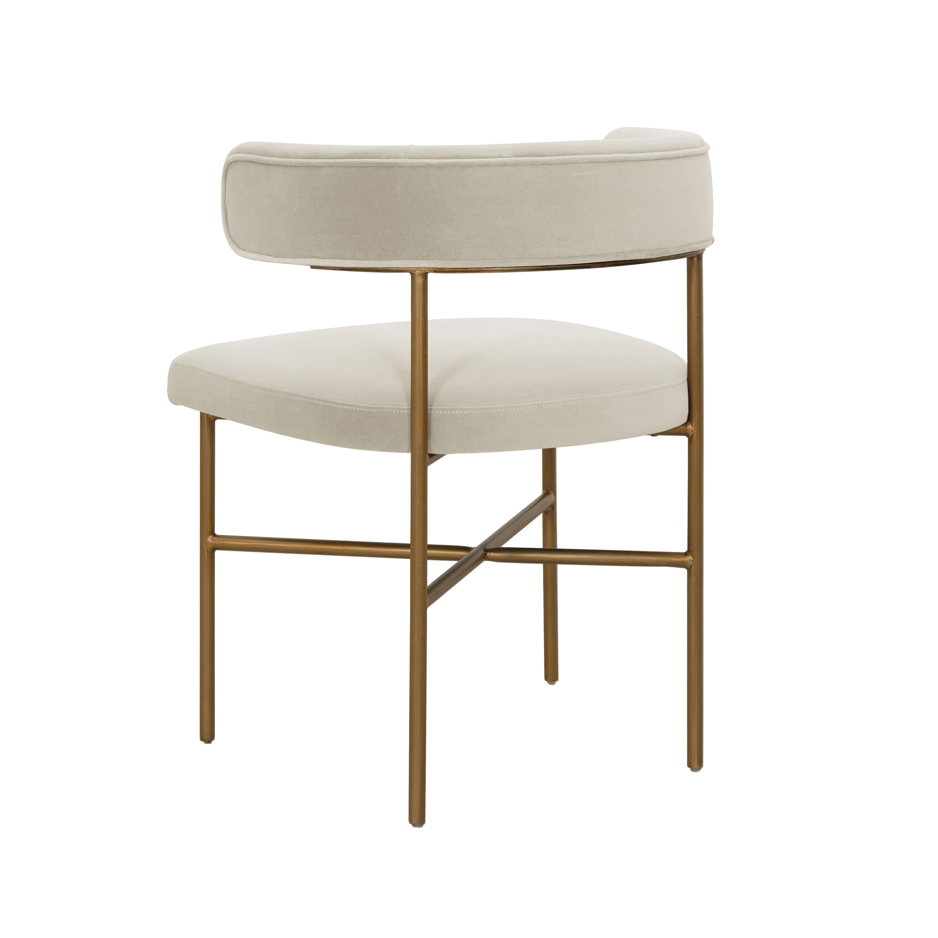 Kim Velvet Chair in Cream - UK