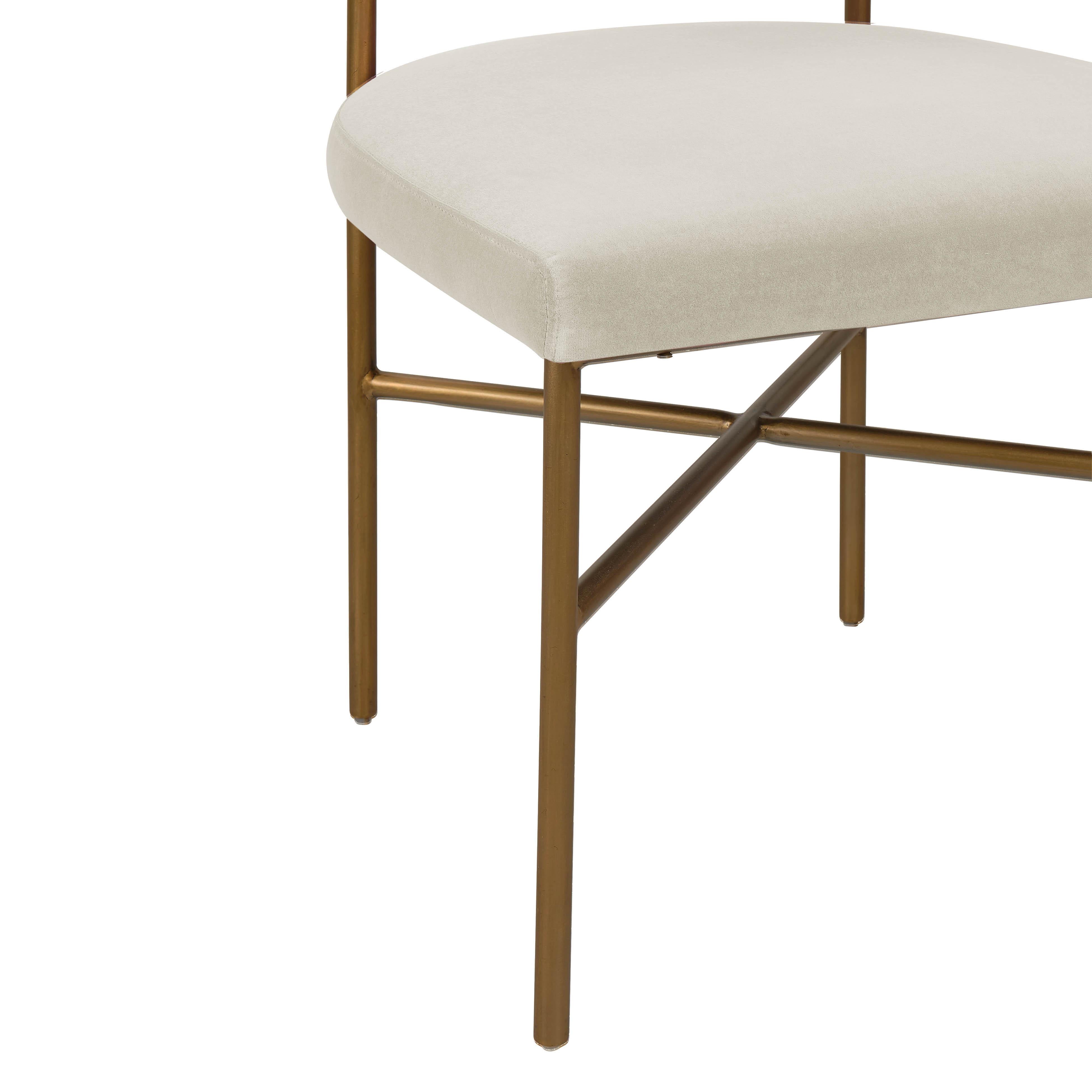 Kim Velvet Chair in Cream - UK