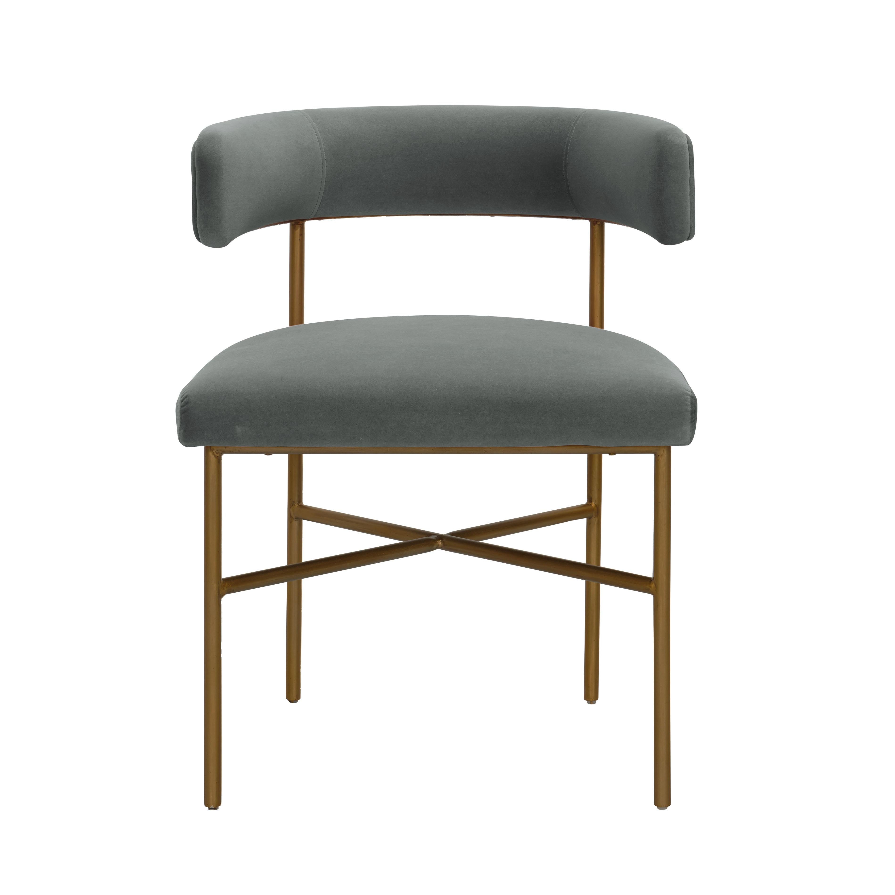 Kim Velvet Chair in Grey