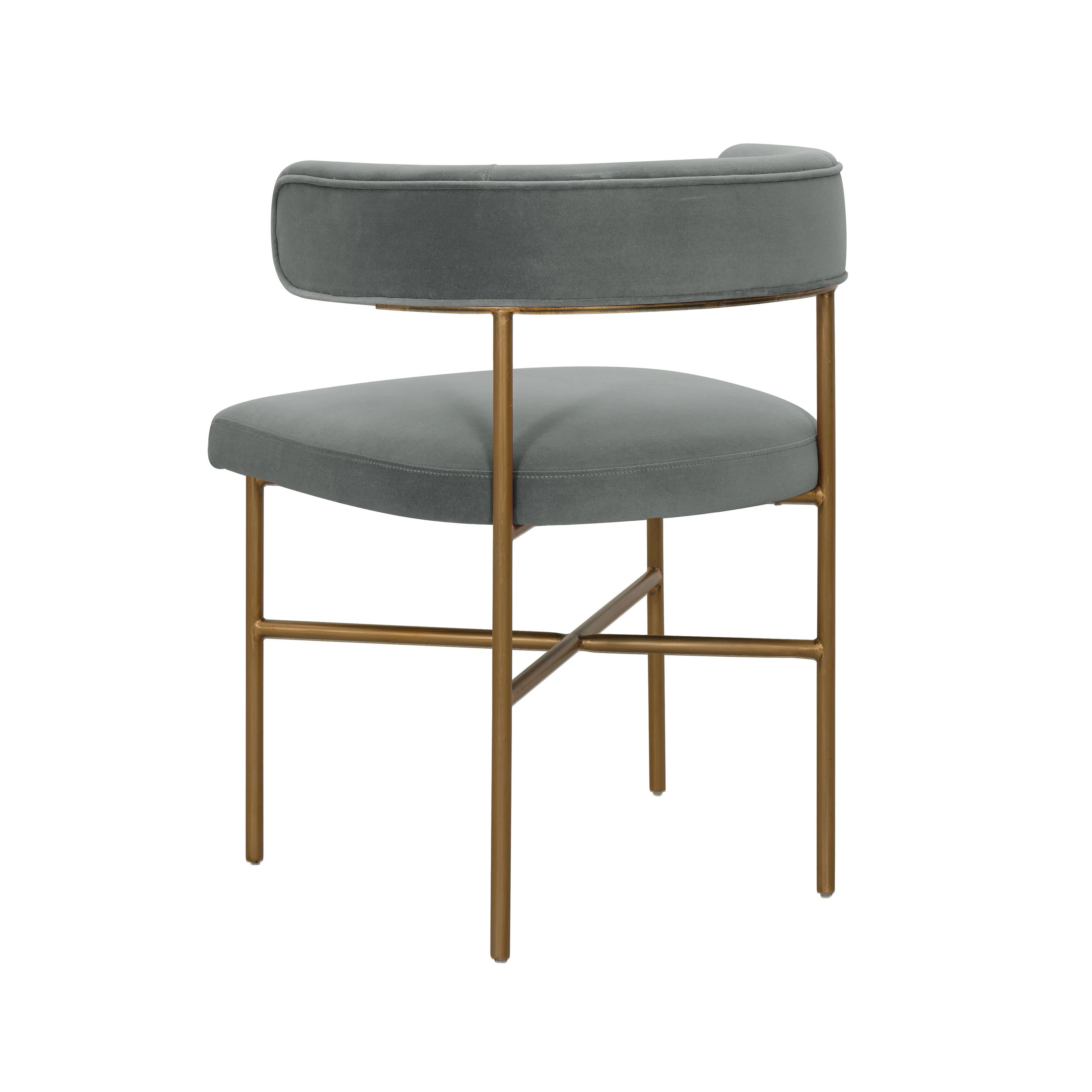 Kim Velvet Chair in Grey