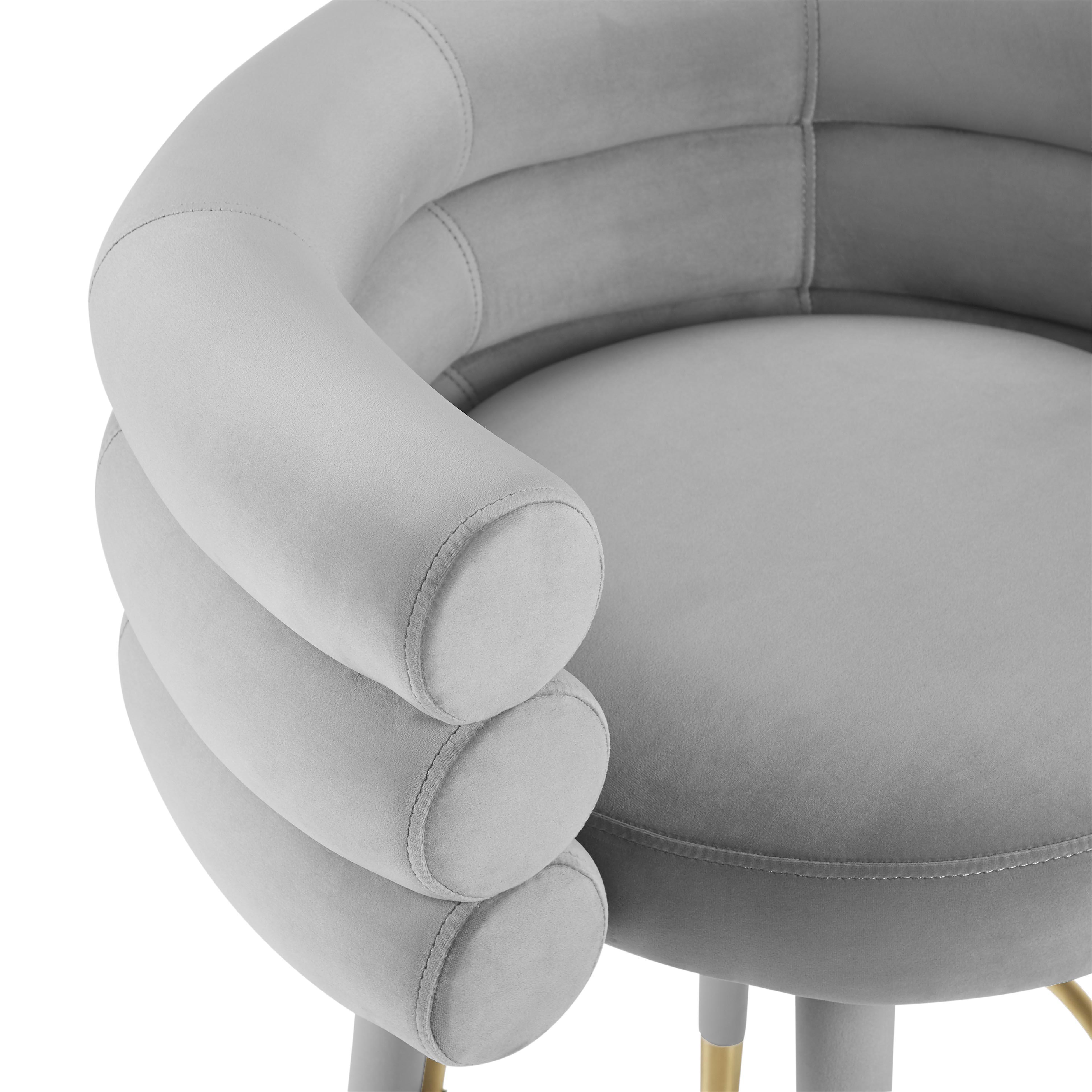 Betty Grey Velvet Barstool - UK