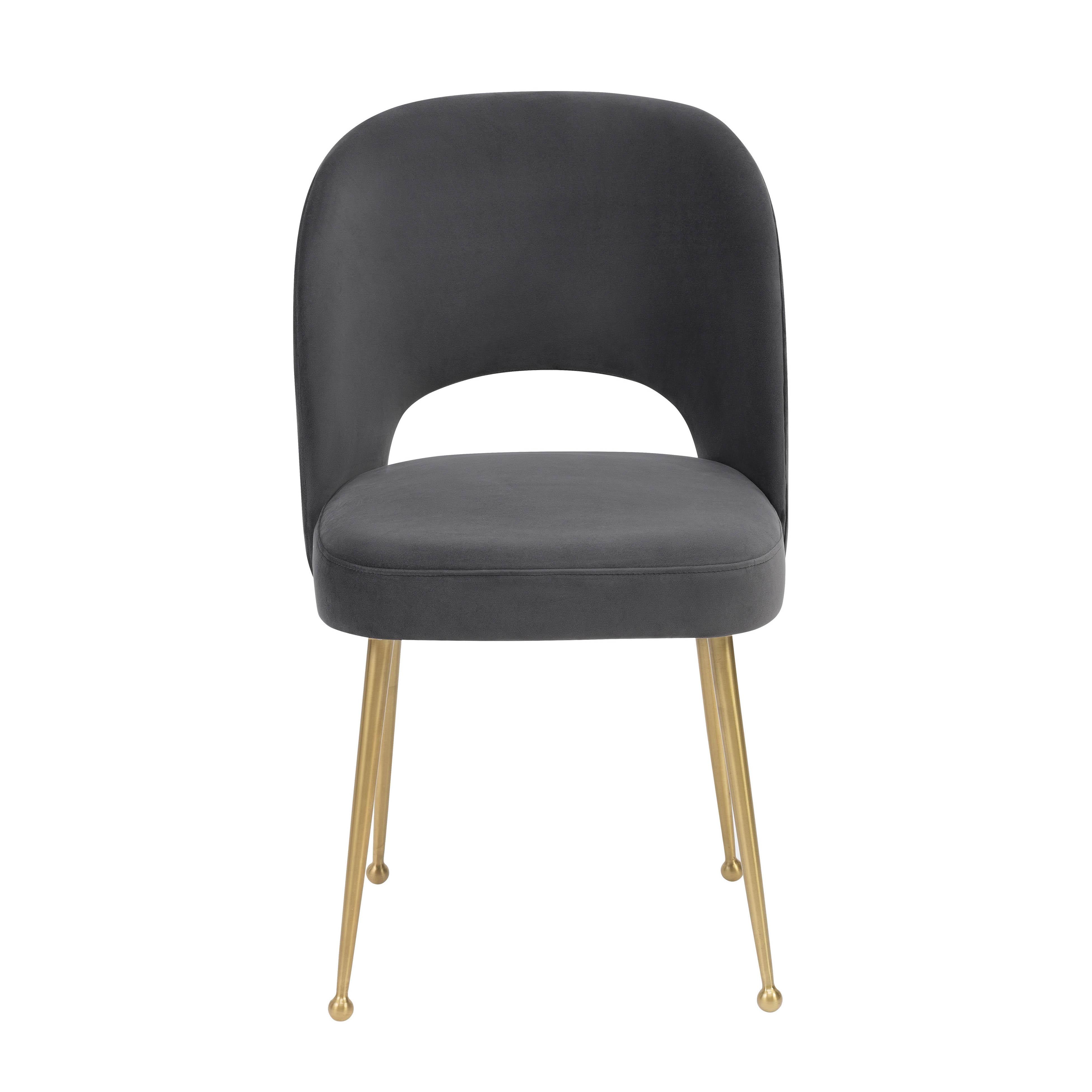 Swell Dark Grey Velvet Chair