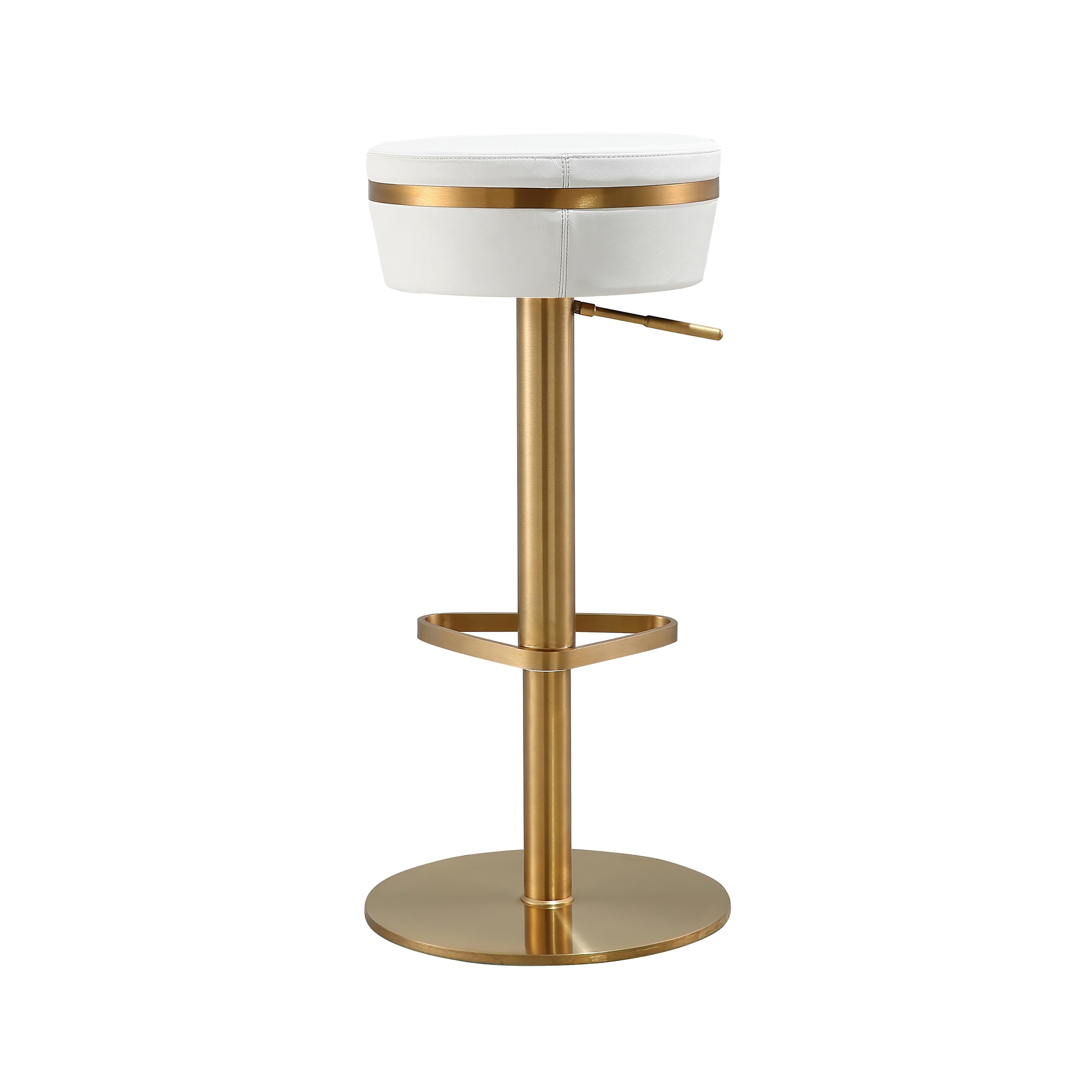 Astro White and Gold Adjustable Stool - UK