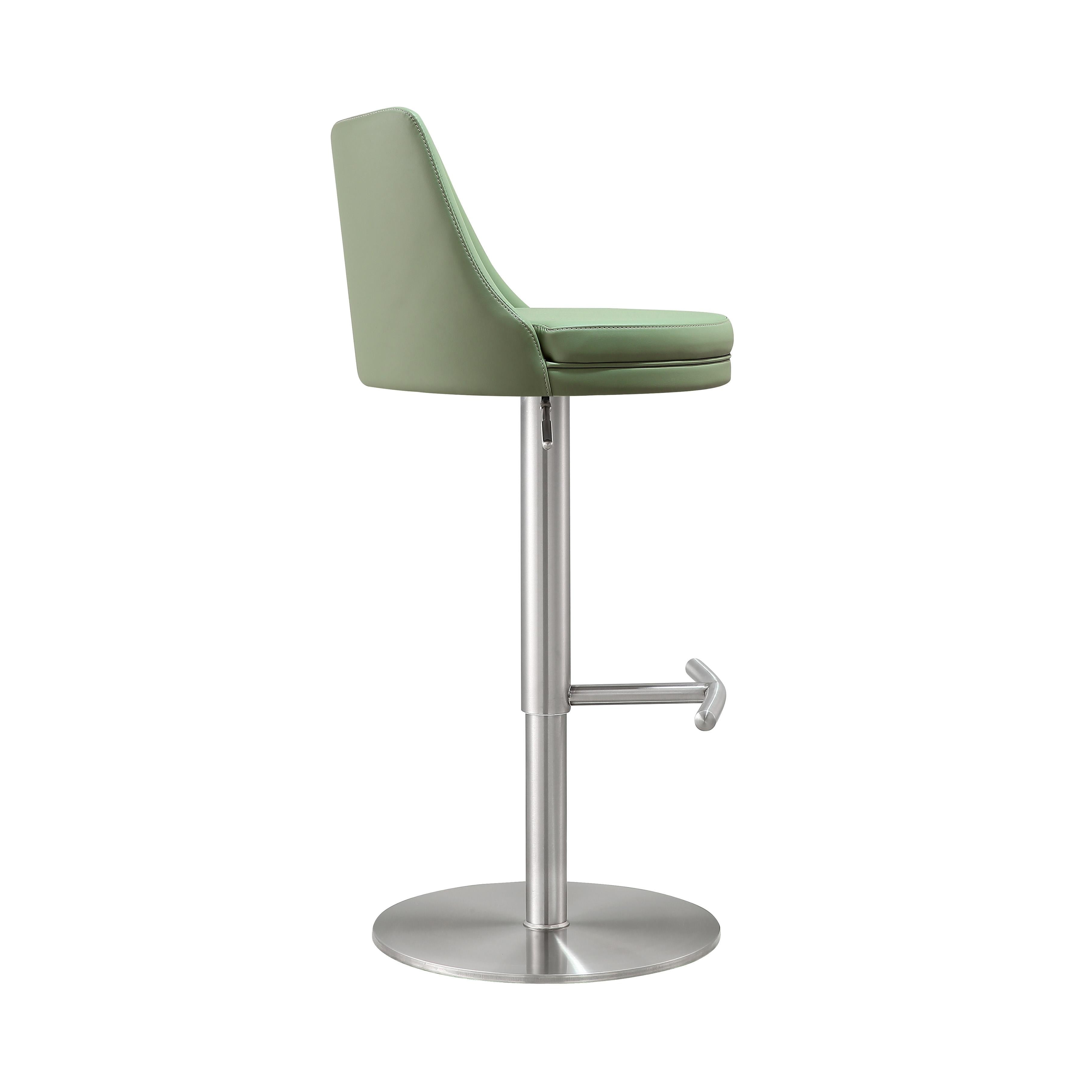 Reagan Sea Foam Green and Silver Adjustable Stool - UK