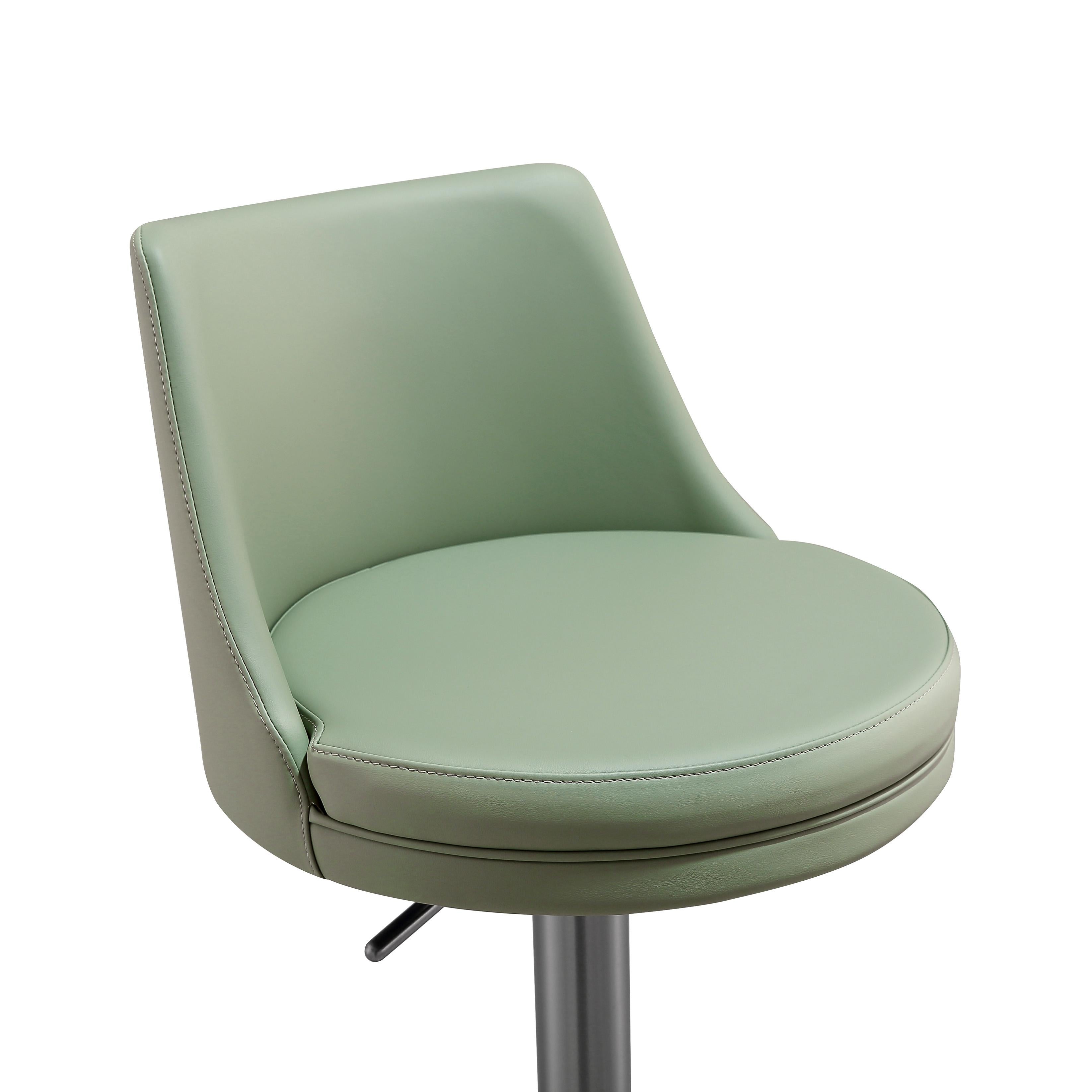 Reagan Sea Foam Green and Silver Adjustable Stool - UK