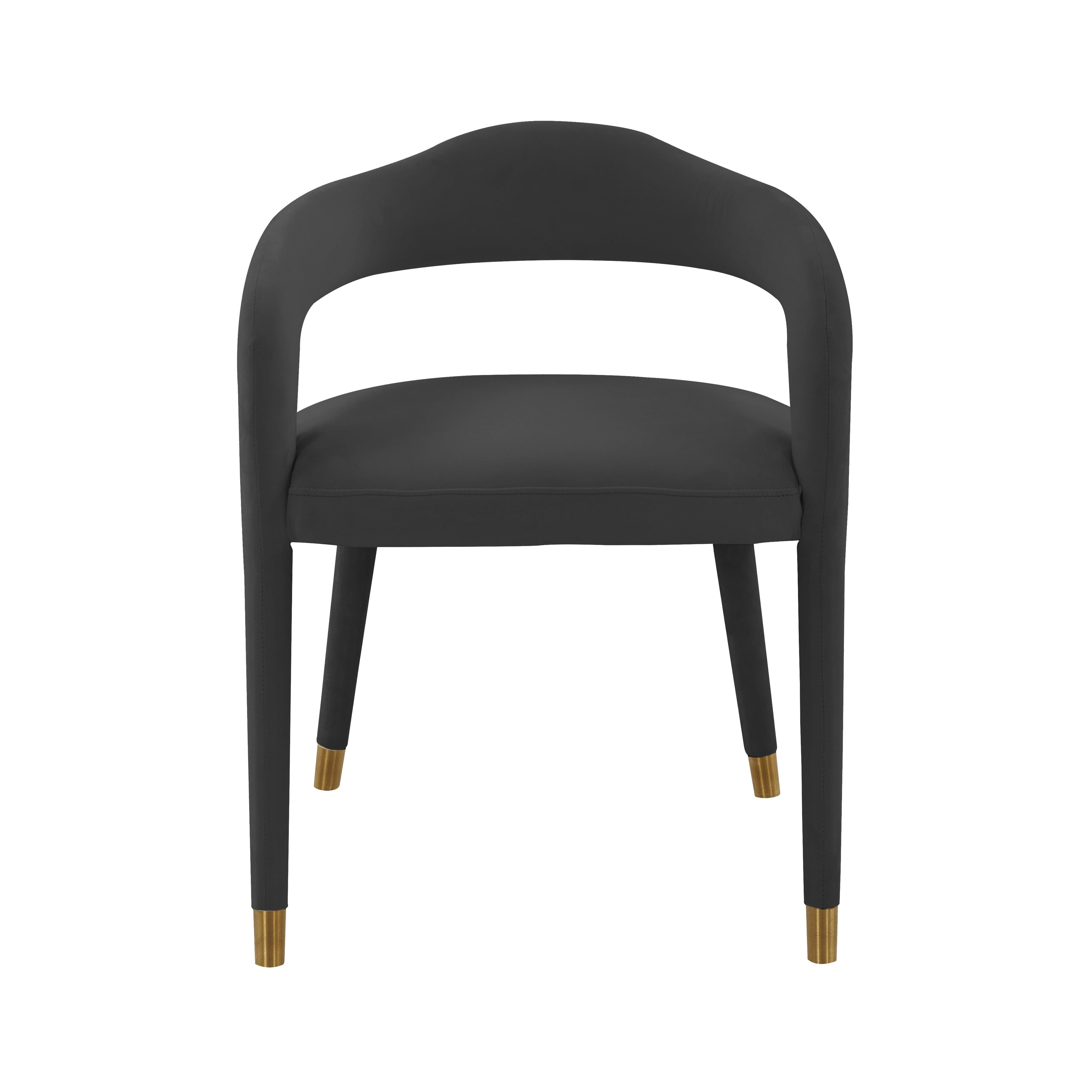 Lucia Black Velvet Dining Chair - UK
