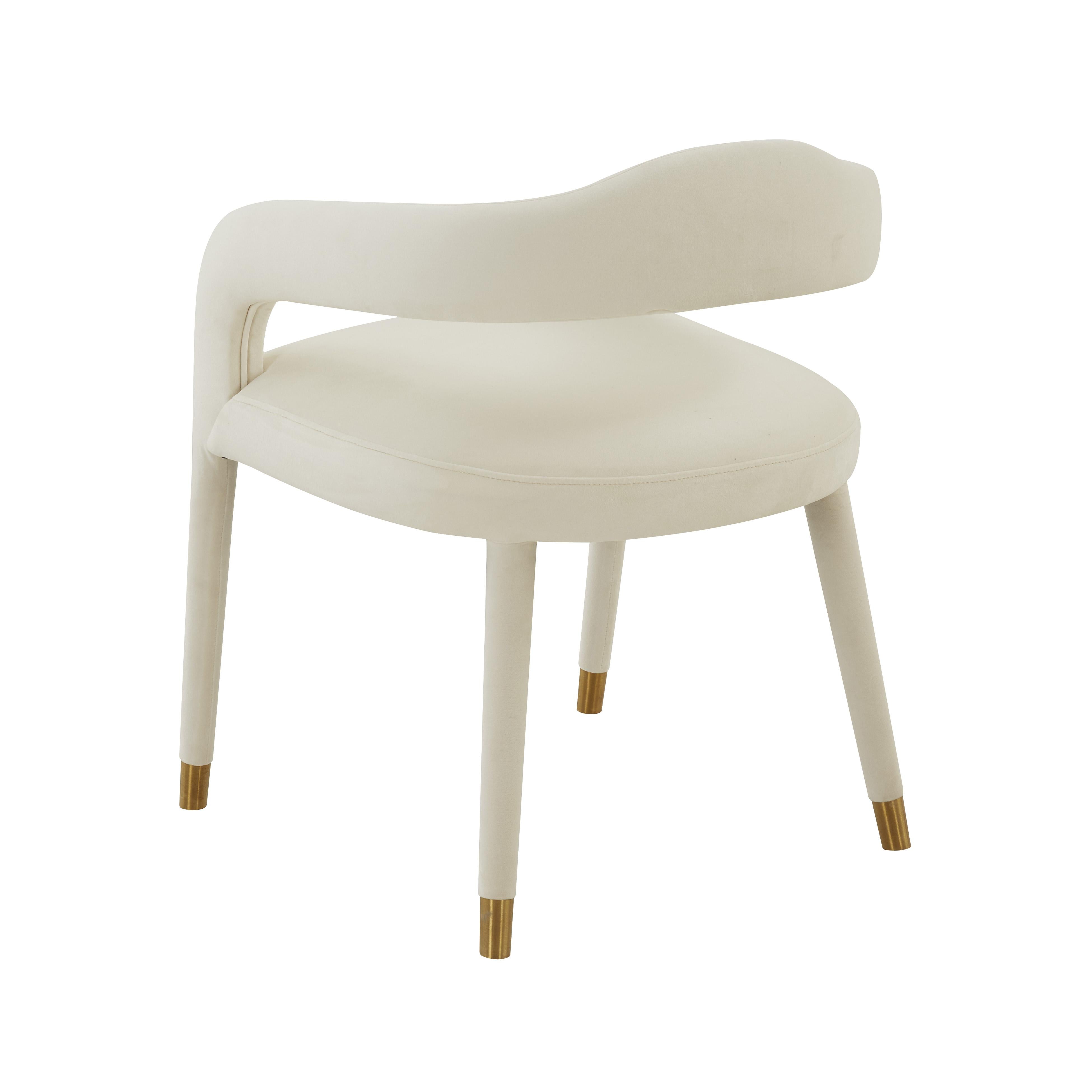Lucia Cream Velvet Dining Chair - UK