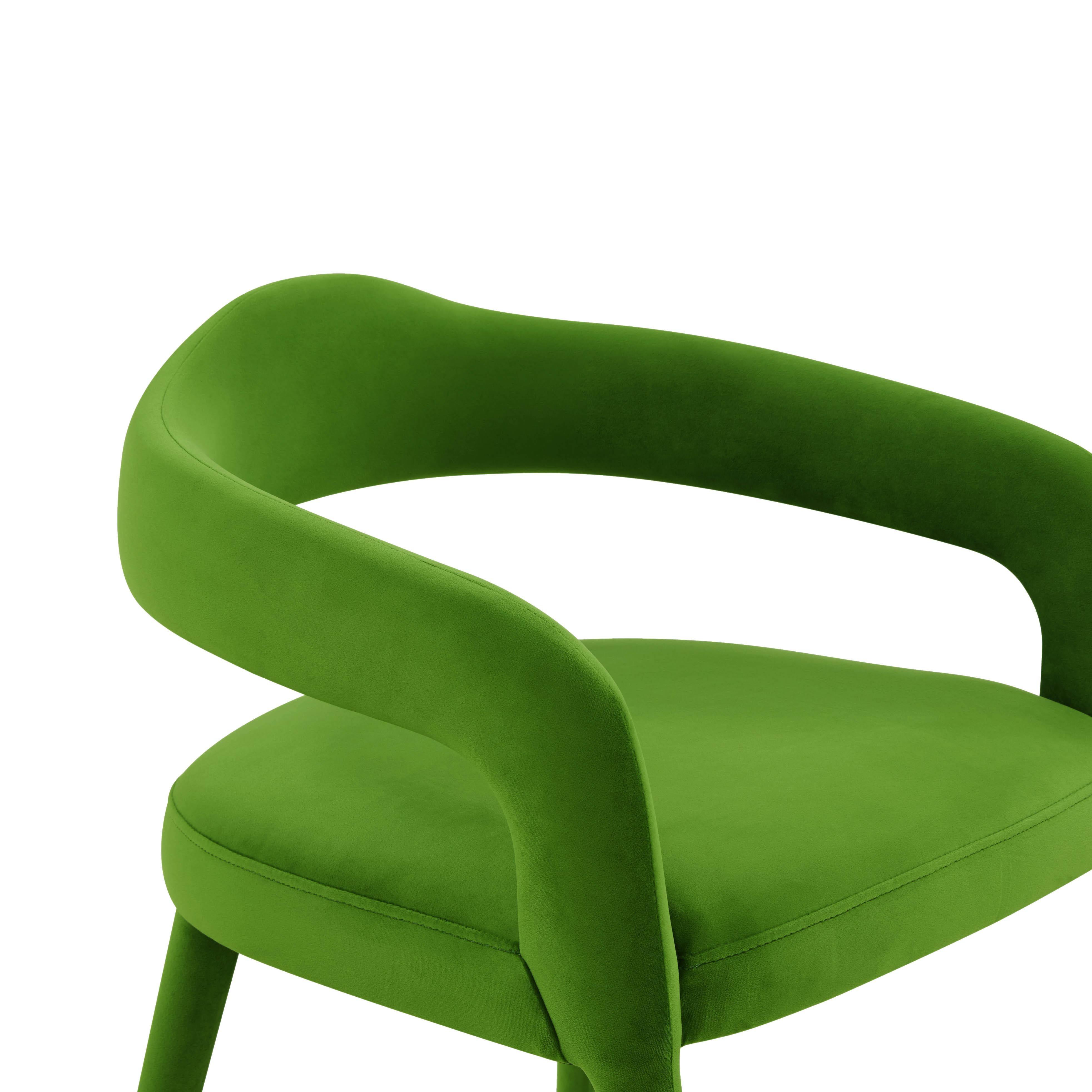 Lucia Green Velvet Dining Chair - UK