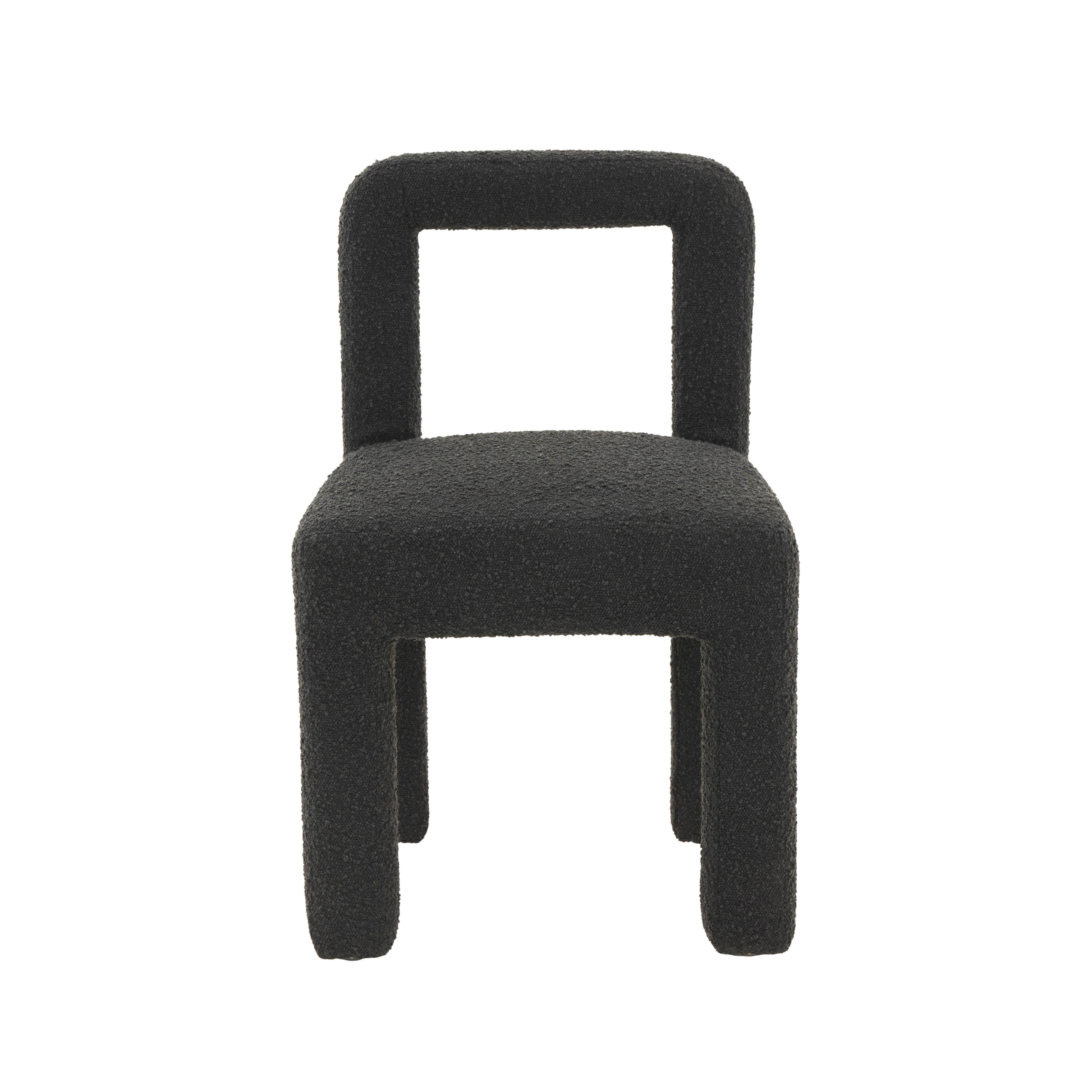 Hazel Black Boucle Dining Chair - UK