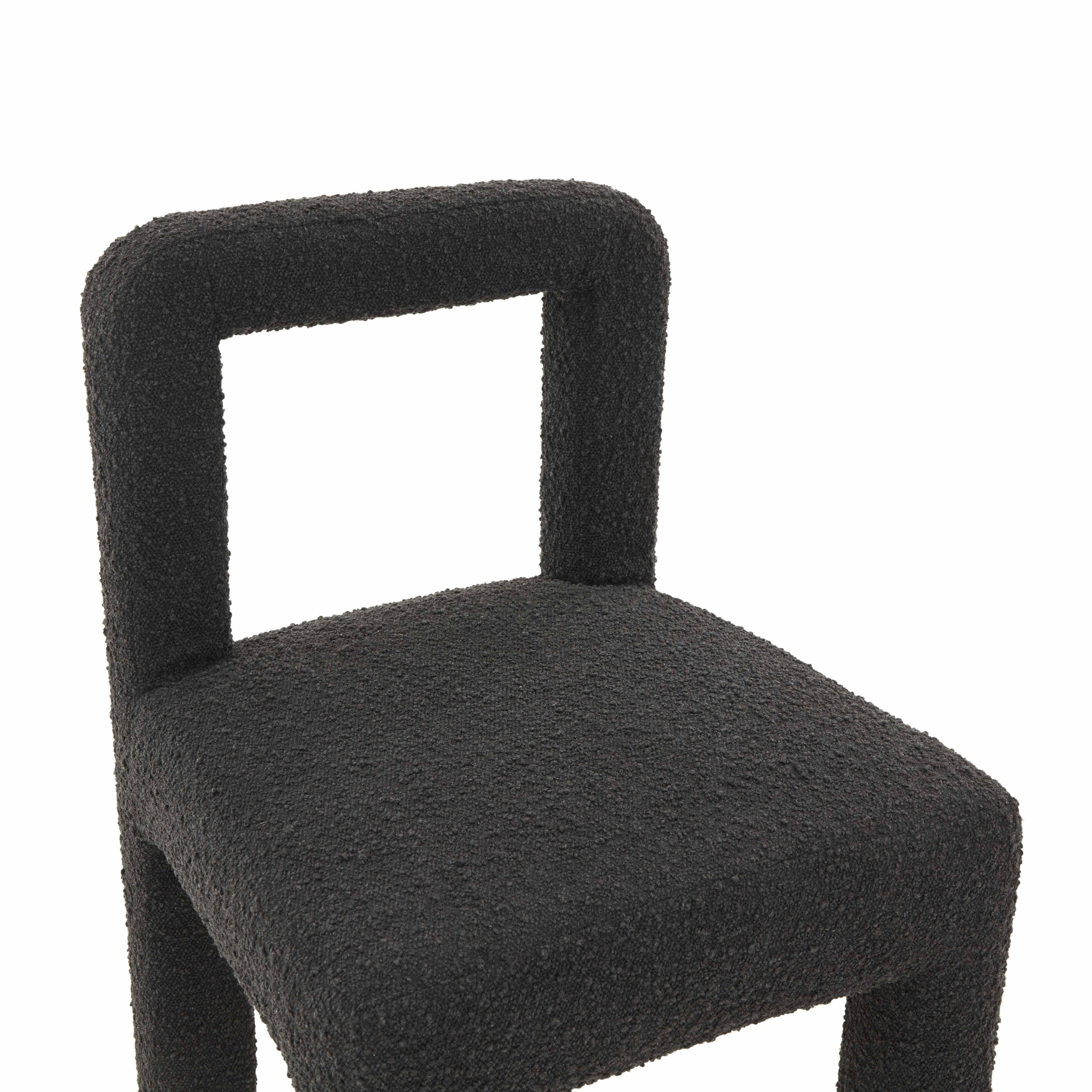 Hazel Black Boucle Dining Chair - UK