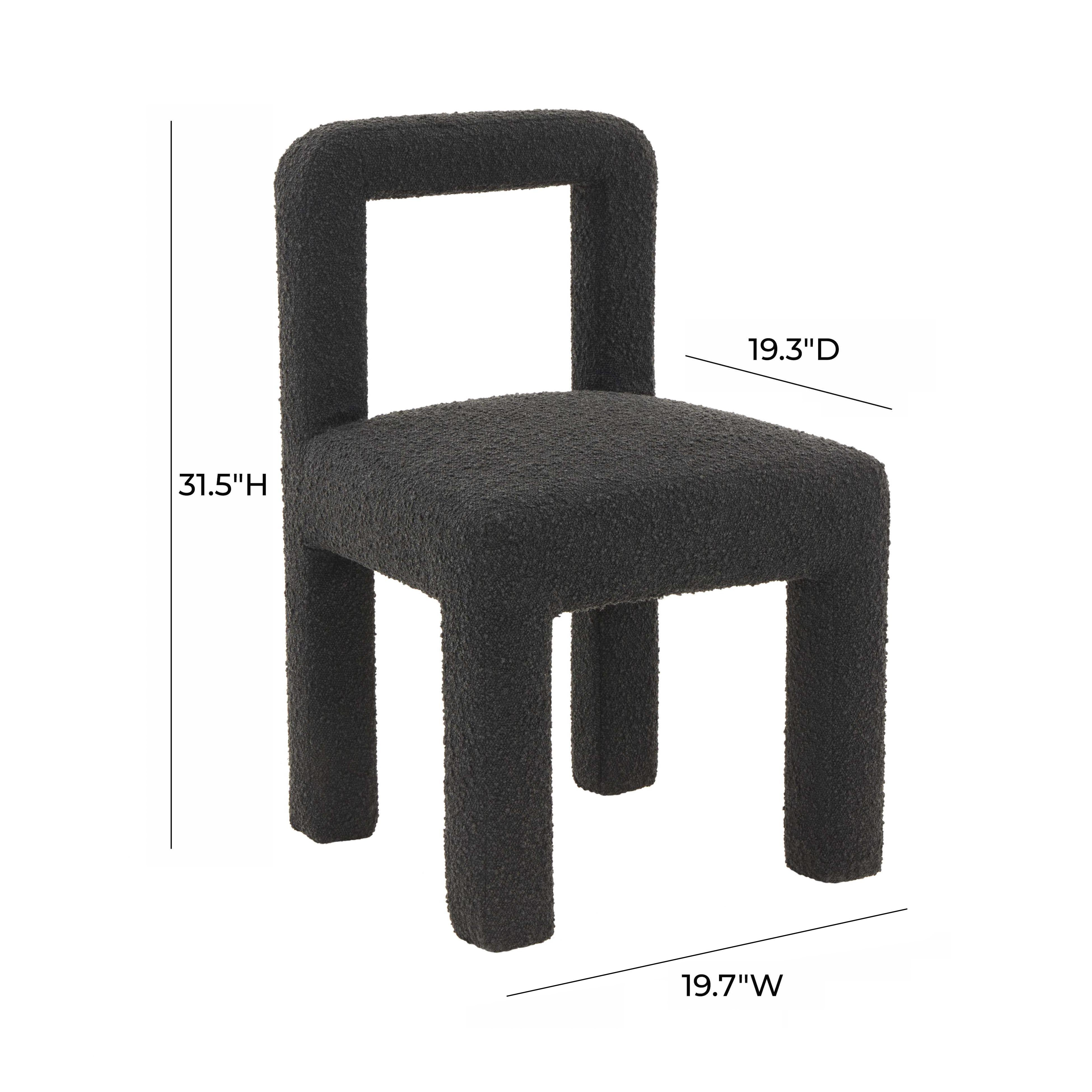 Hazel Black Boucle Dining Chair