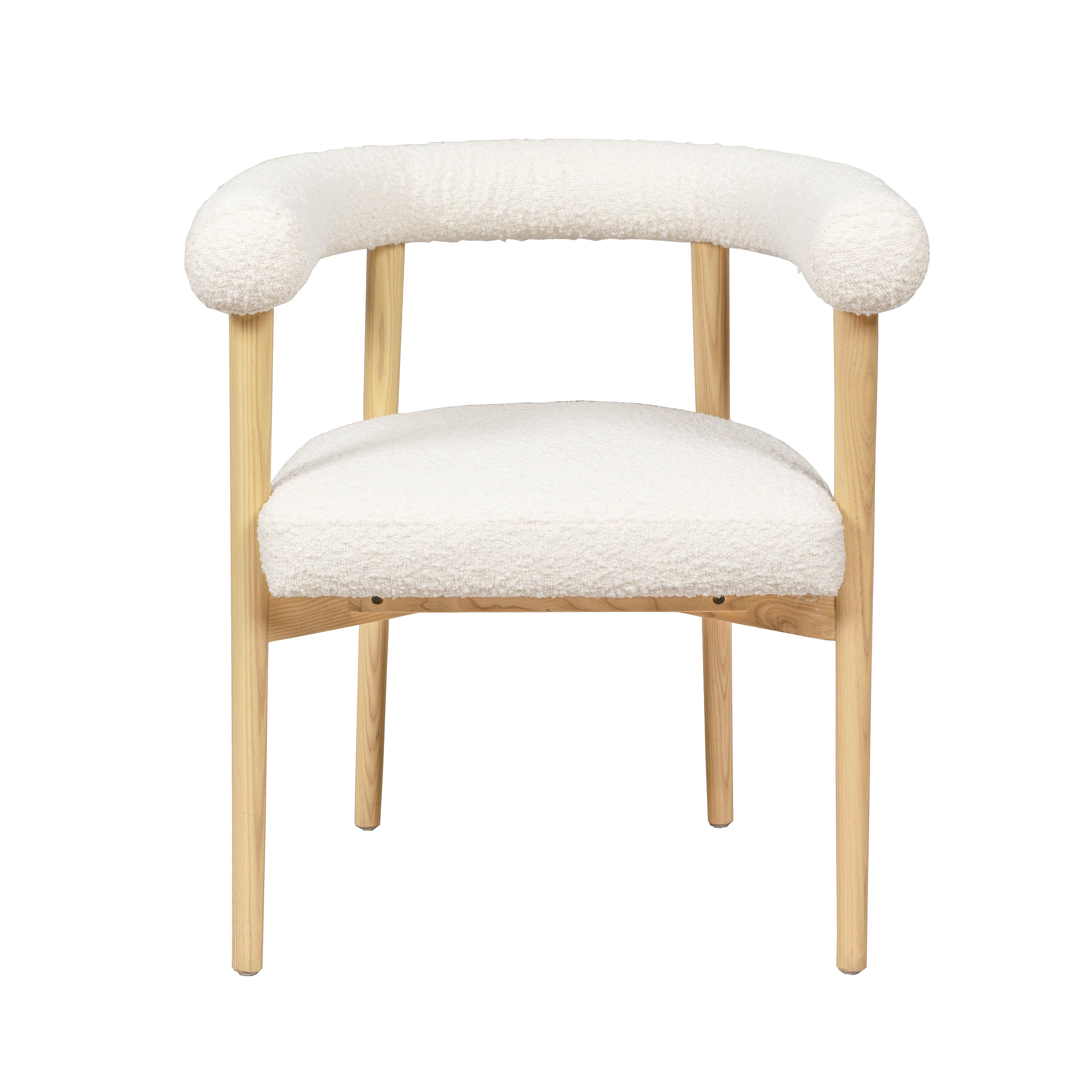 Spara Cream Boucle Dining Chair - UK