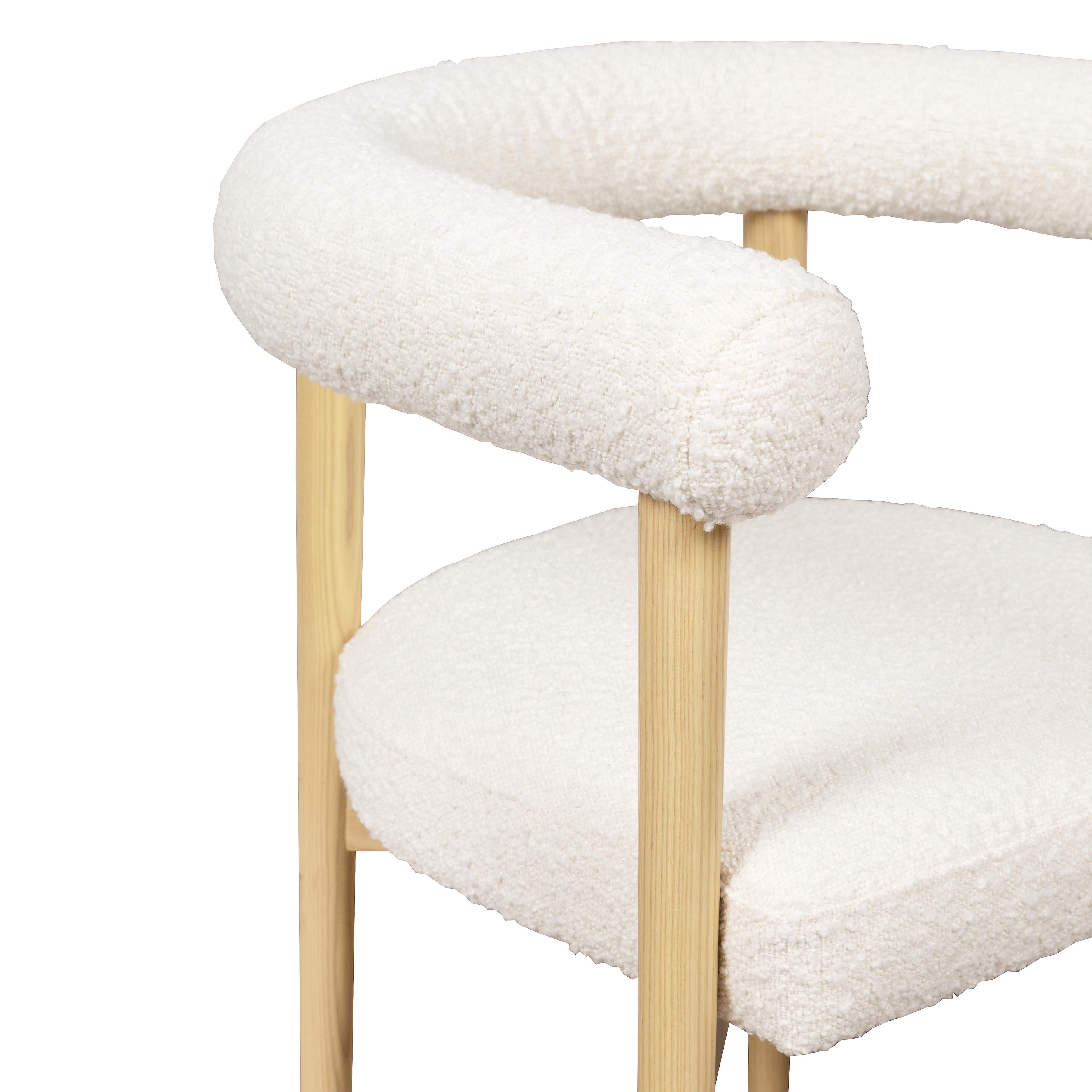Spara Cream Boucle Dining Chair - UK